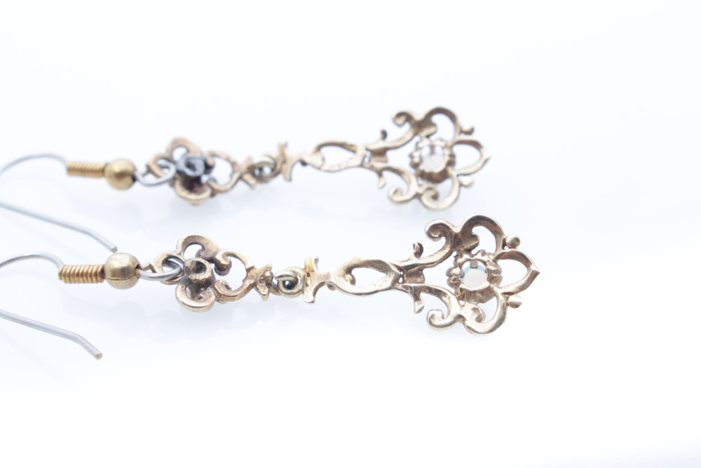 10K Yellow Gold and Opal Earrings