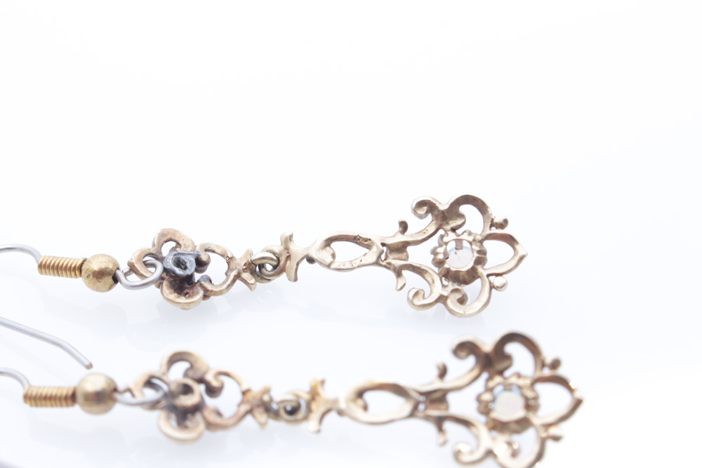 10K Yellow Gold and Opal Earrings