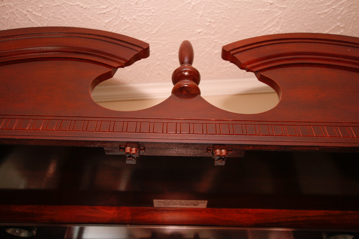 Mahogany-Finished Breakfront China Cabinet