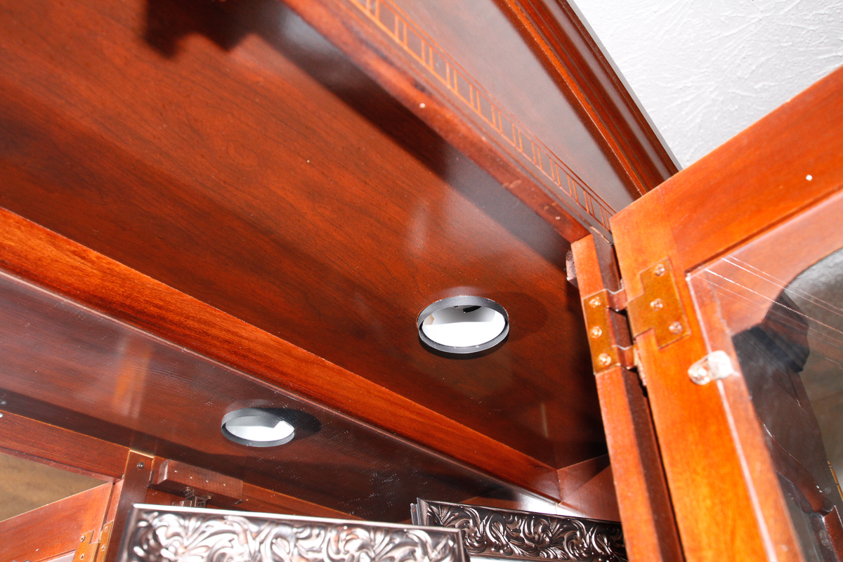 Mahogany-Finished Breakfront China Cabinet