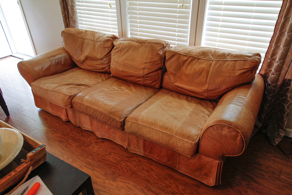 Contemporary Brown Leather Sofa