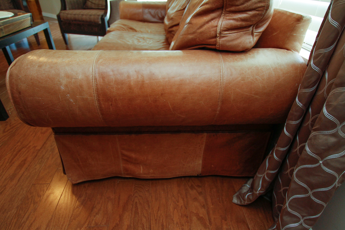 Contemporary Brown Leather Sofa