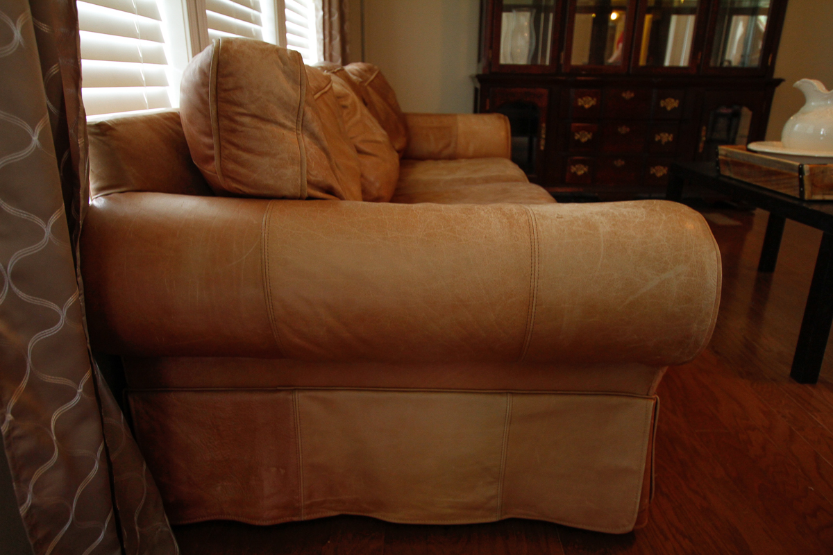 Contemporary Brown Leather Sofa