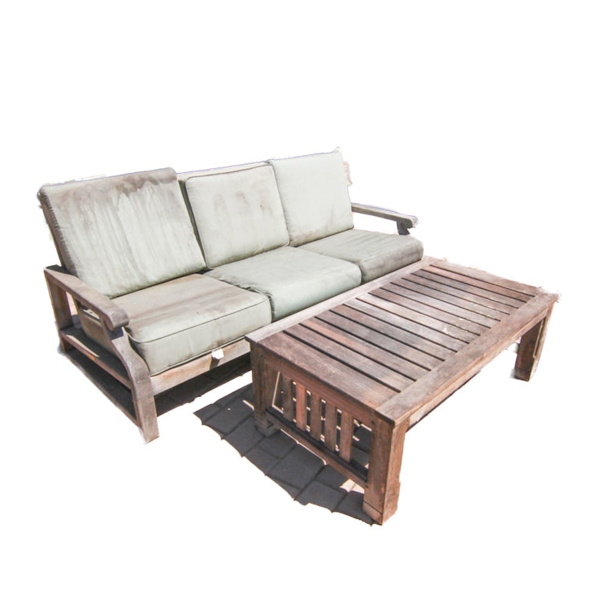 Teak Outdoor Sofa and Table Including Kingsley-Bate
