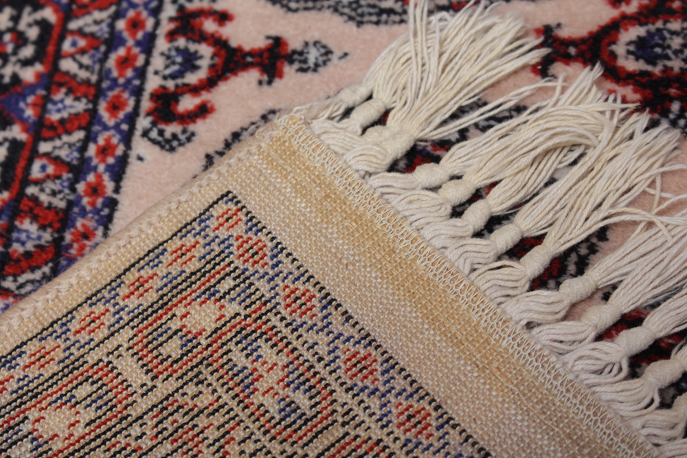 Vintage Power Loomed Bokhara Style Wool Accent Rug