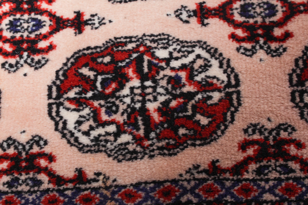Vintage Power Loomed Bokhara Style Wool Accent Rug