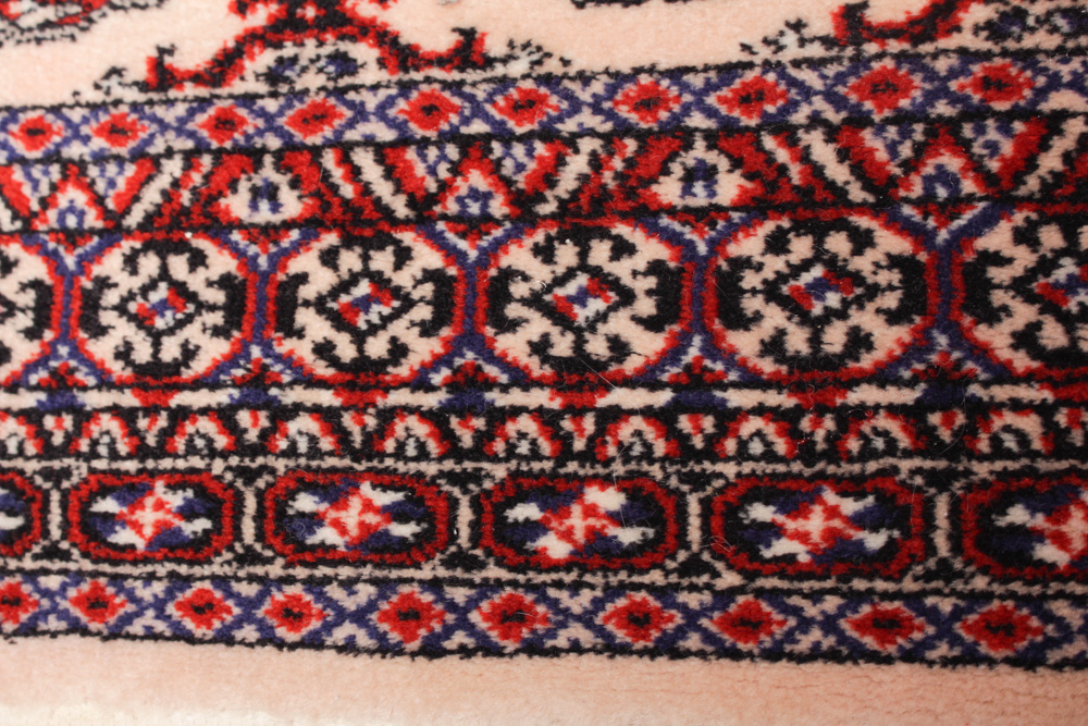 Vintage Power Loomed Bokhara Style Wool Accent Rug