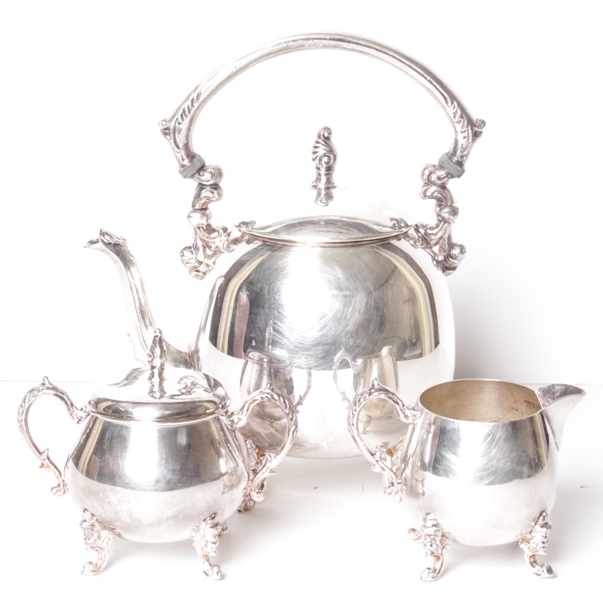 Sheridan Silver Co. Vintage Silver on Copper Tea Service