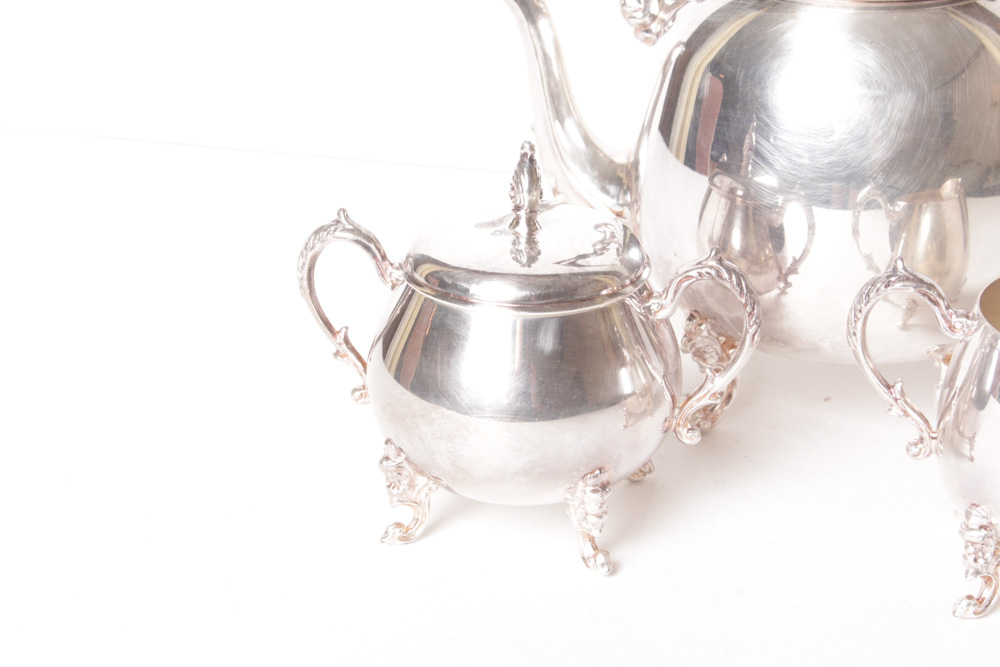 Sheridan Silver Co. Vintage Silver on Copper Tea Service