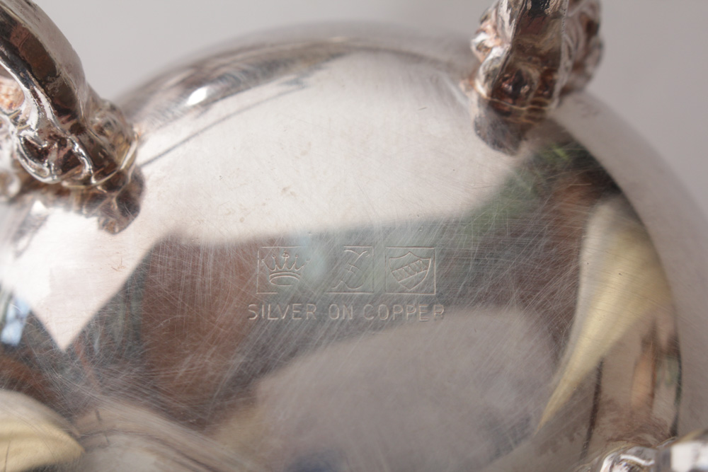 Sheridan Silver Co. Vintage Silver on Copper Tea Service