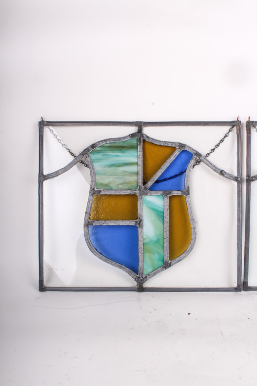 Pair of Stained Glass Panels