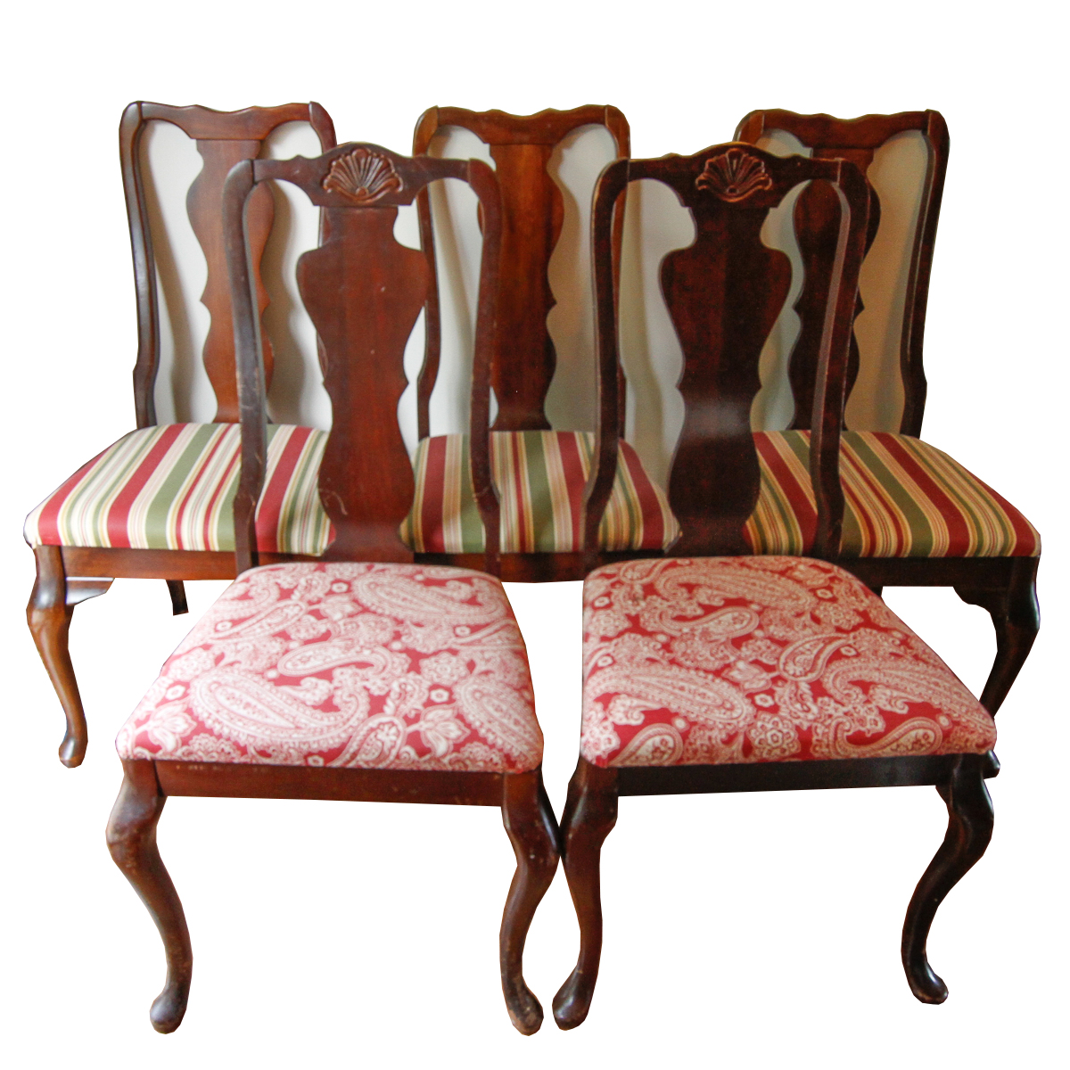 Queen Anne Style Fiddle Back Dining Chairs
