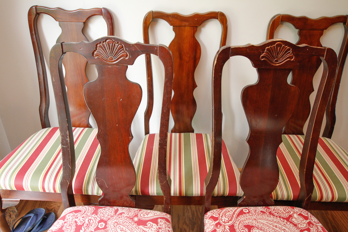 Queen Anne Style Fiddle Back Dining Chairs