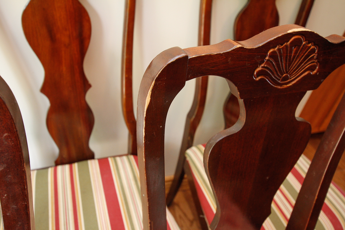 Queen Anne Style Fiddle Back Dining Chairs