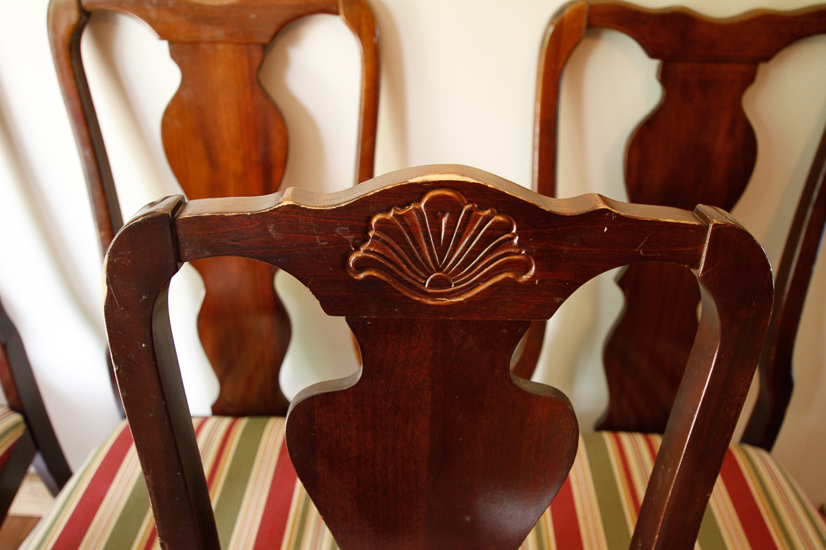 Queen Anne Style Fiddle Back Dining Chairs