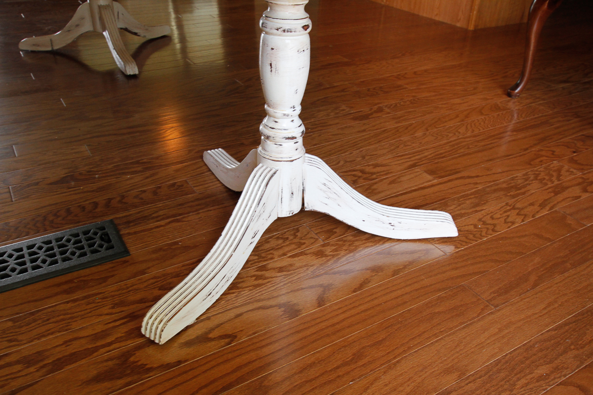 Oval Dining Table With Cherry-Stained Top and Painted Base