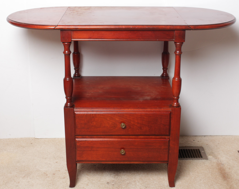 Vintage Cherry Wood Accent Tables