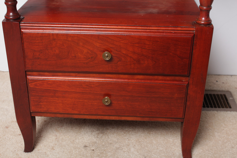 Vintage Cherry Wood Accent Tables