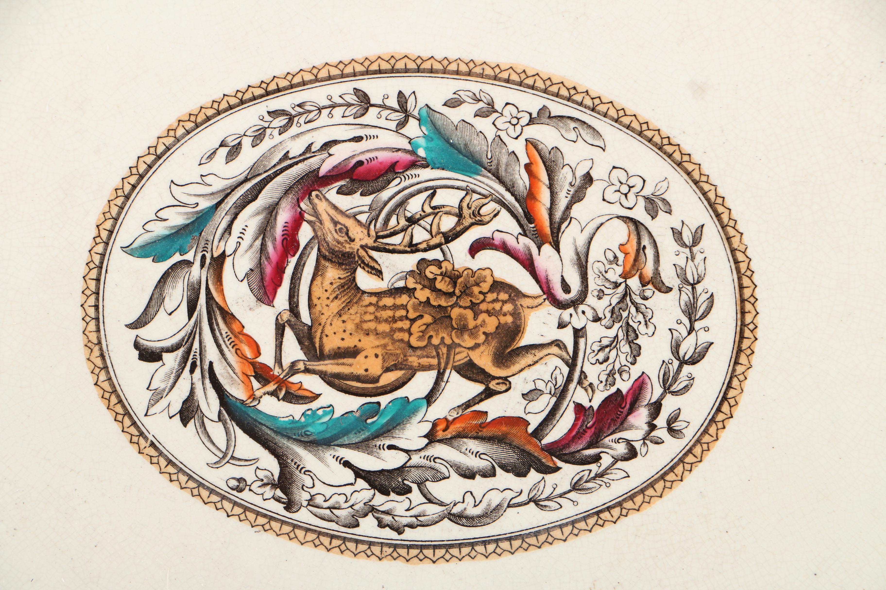 19th Century Borgia Ceramic Oval Serving Platter