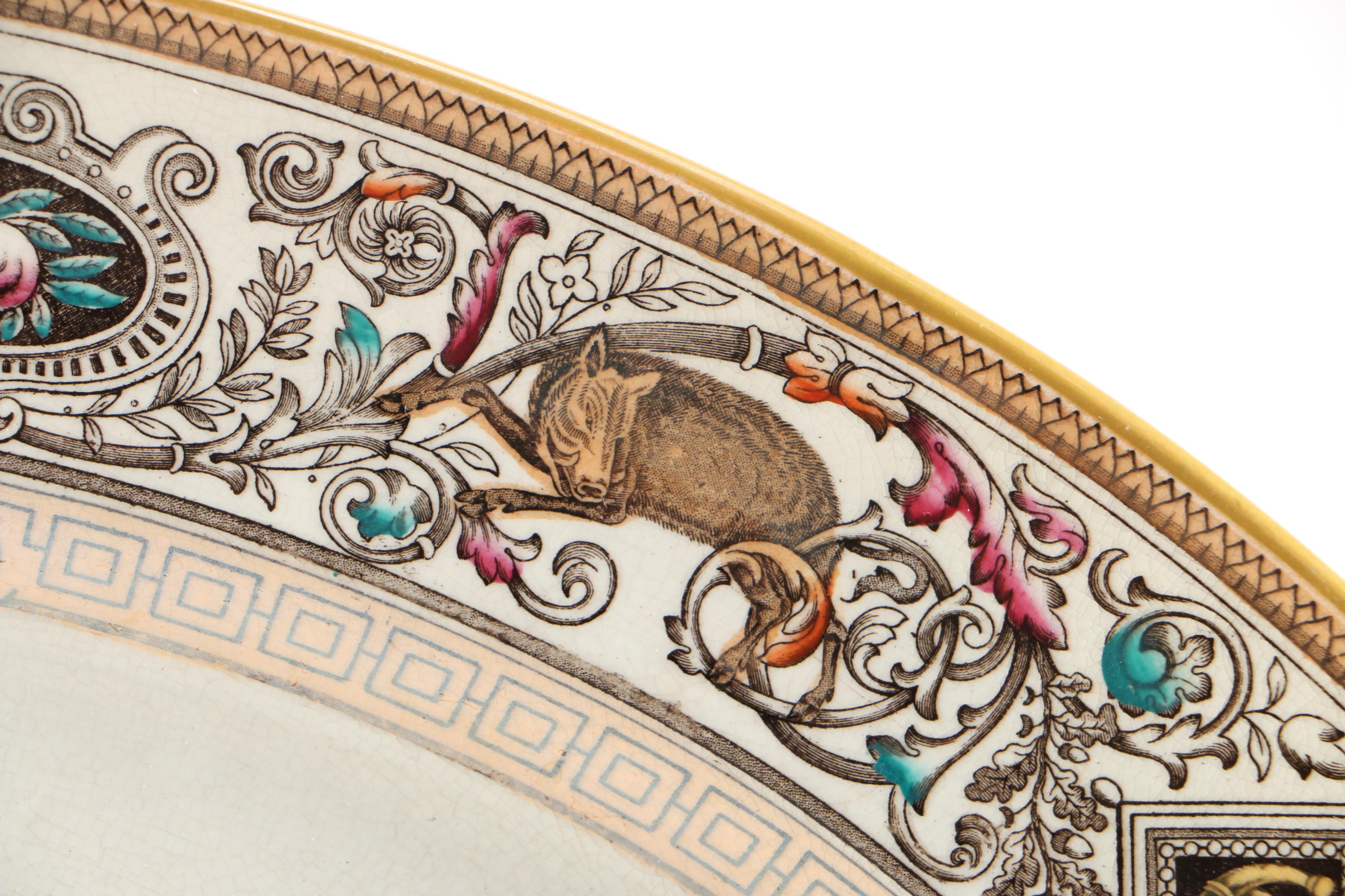 19th Century Borgia Ceramic Oval Serving Platter