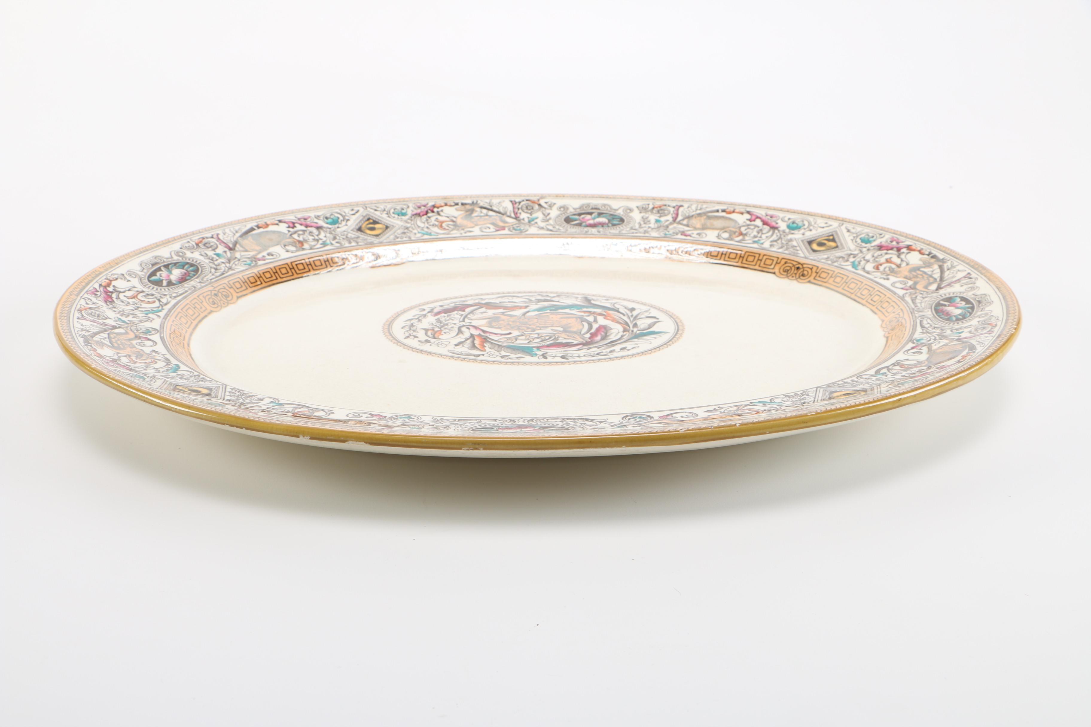 19th Century Borgia Ceramic Oval Serving Platter