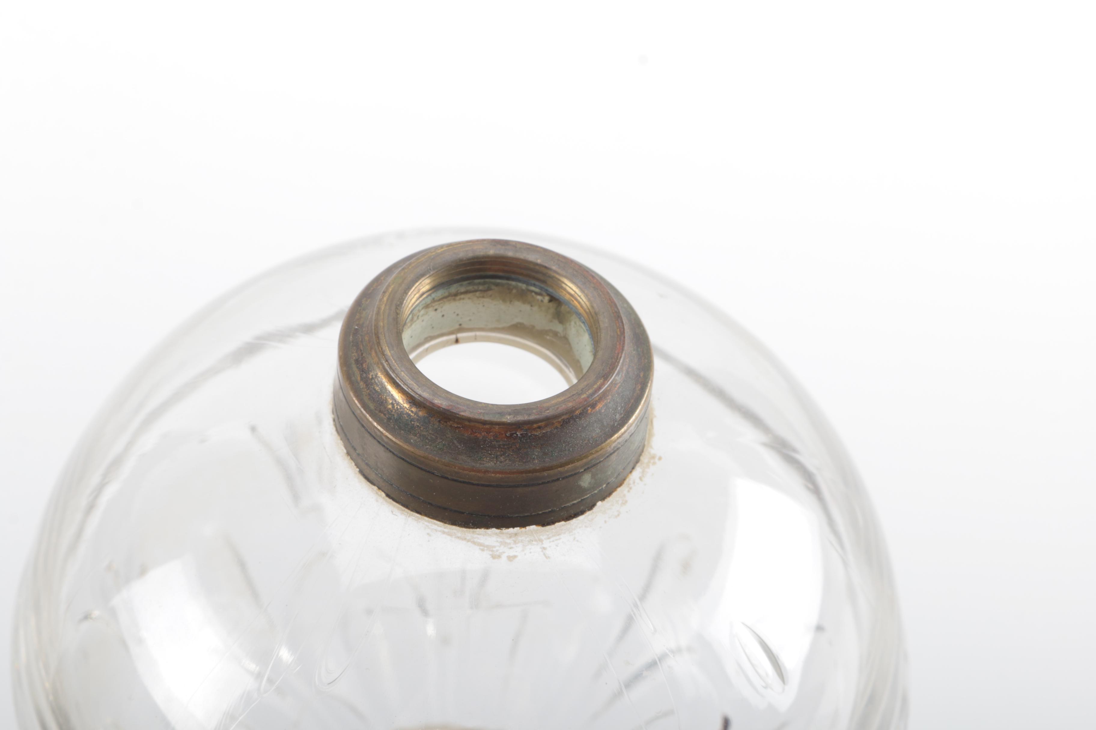 Brass Lamp Base With Glass Globe