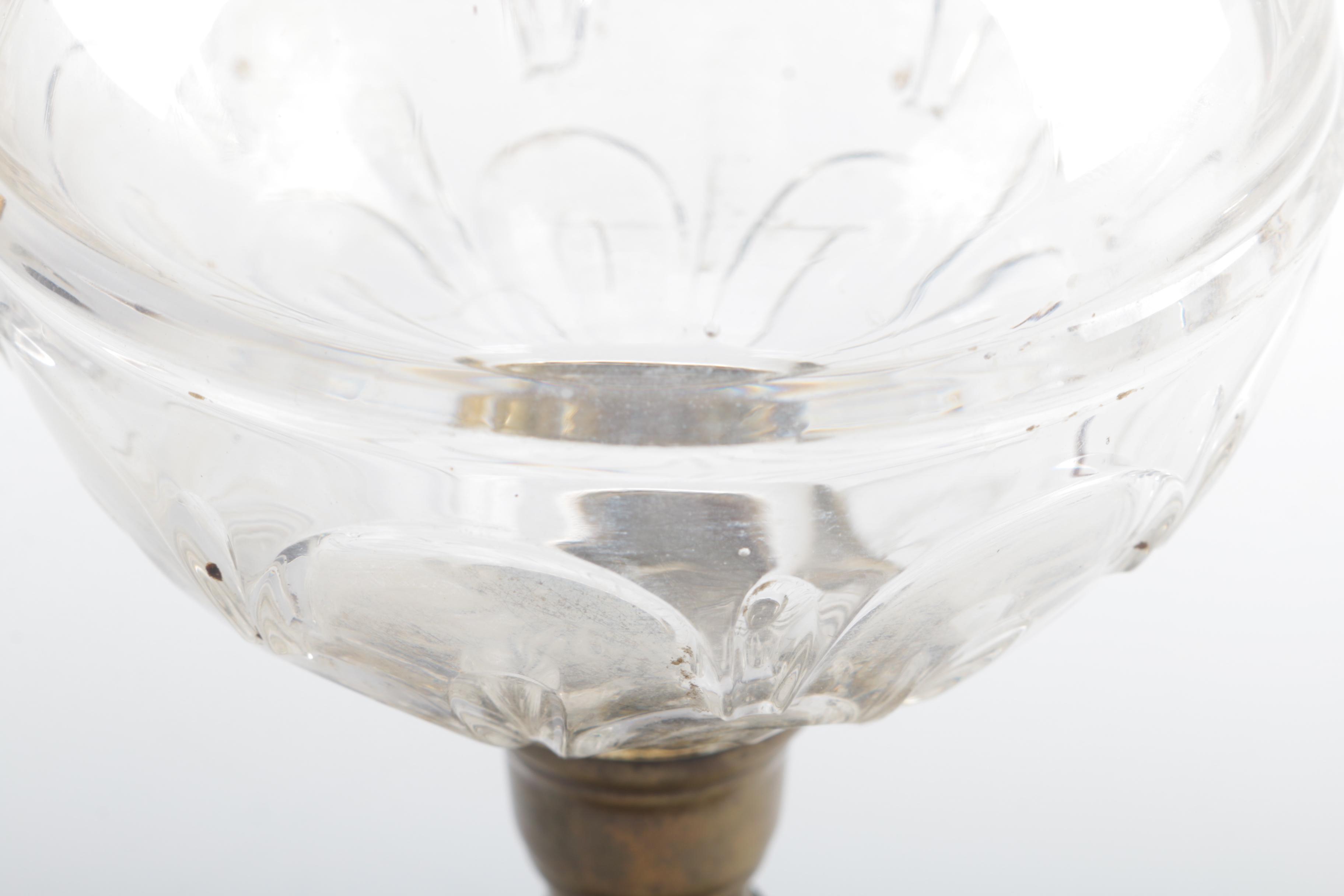 Brass Lamp Base With Glass Globe