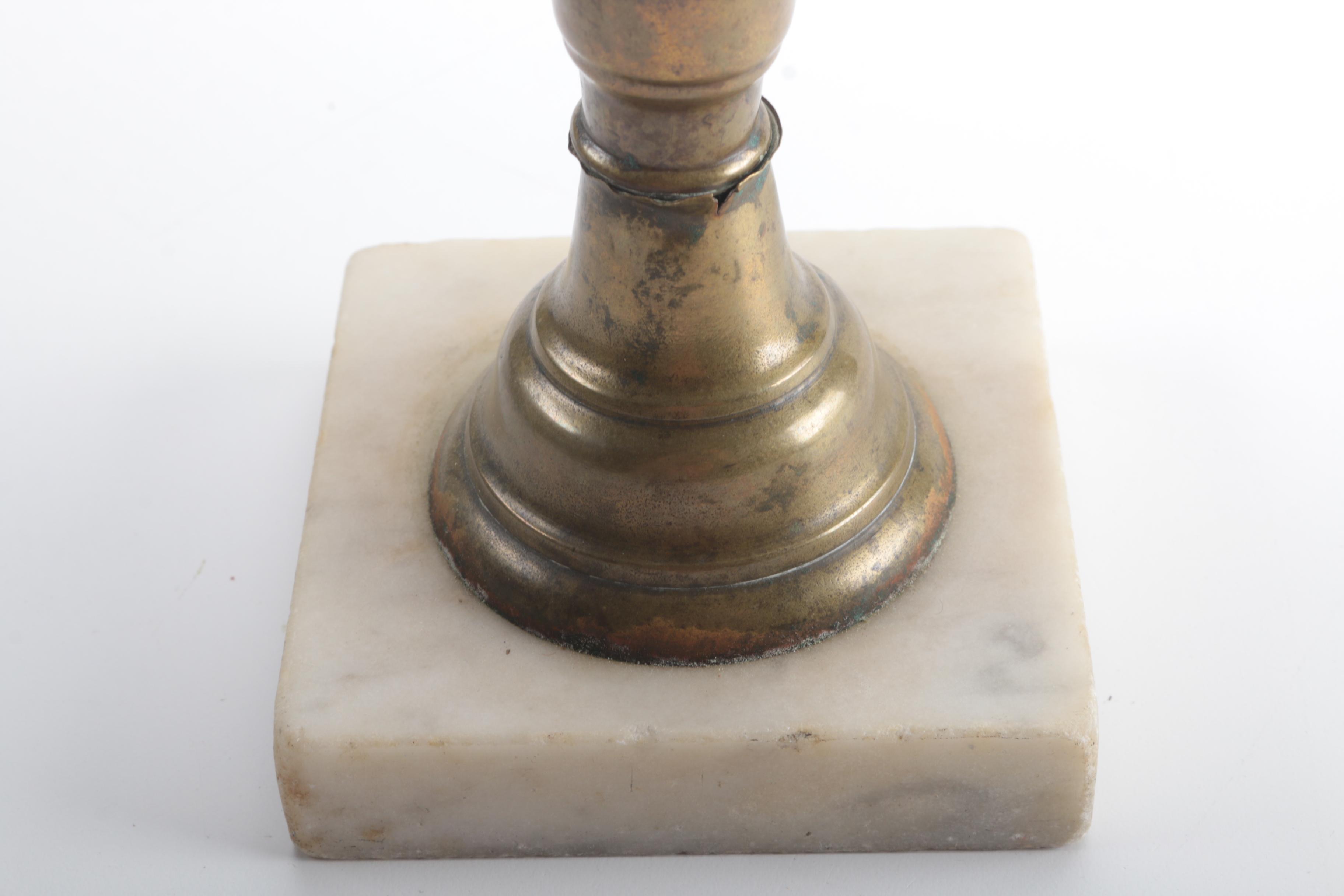 Brass Lamp Base With Glass Globe