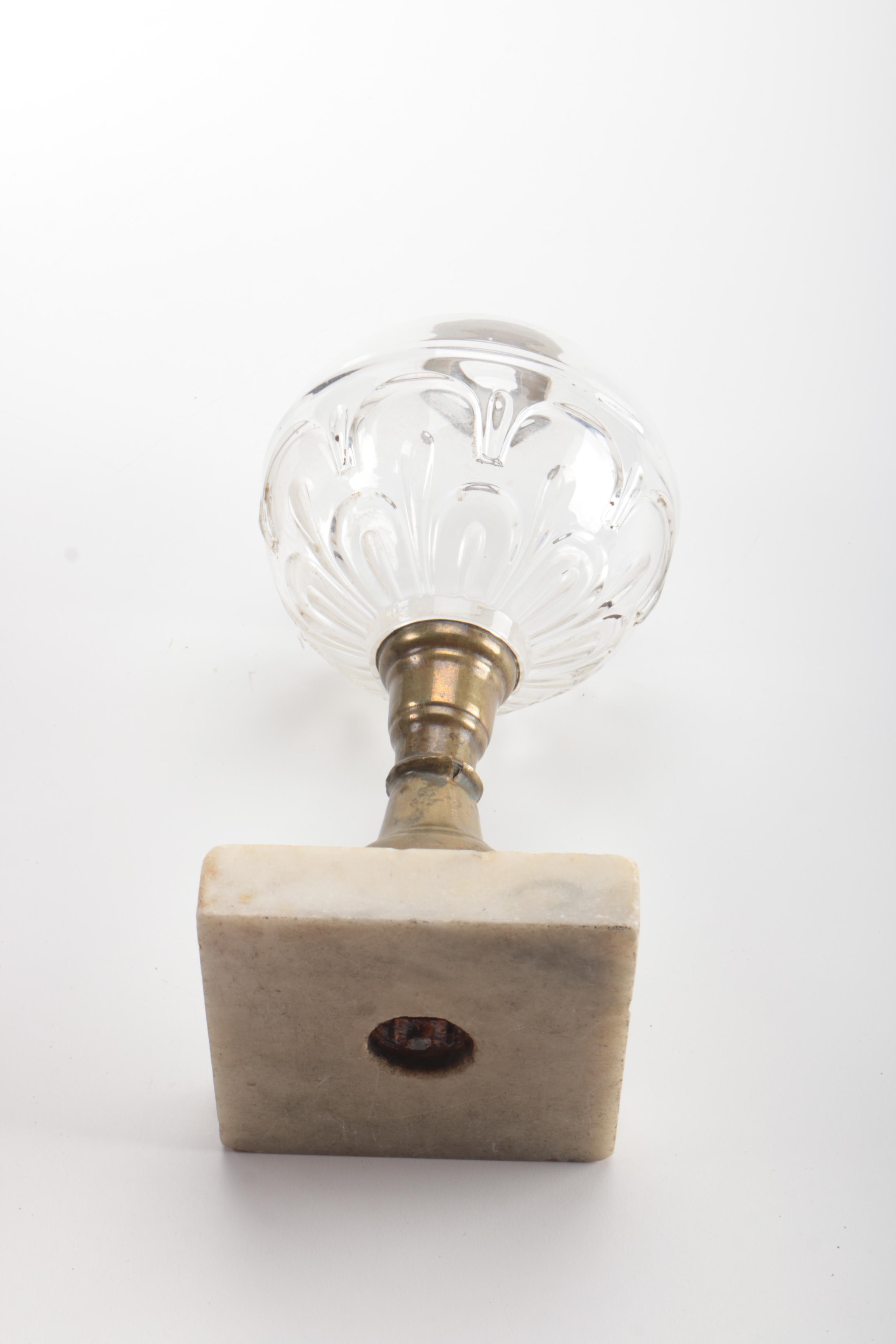 Brass Lamp Base With Glass Globe