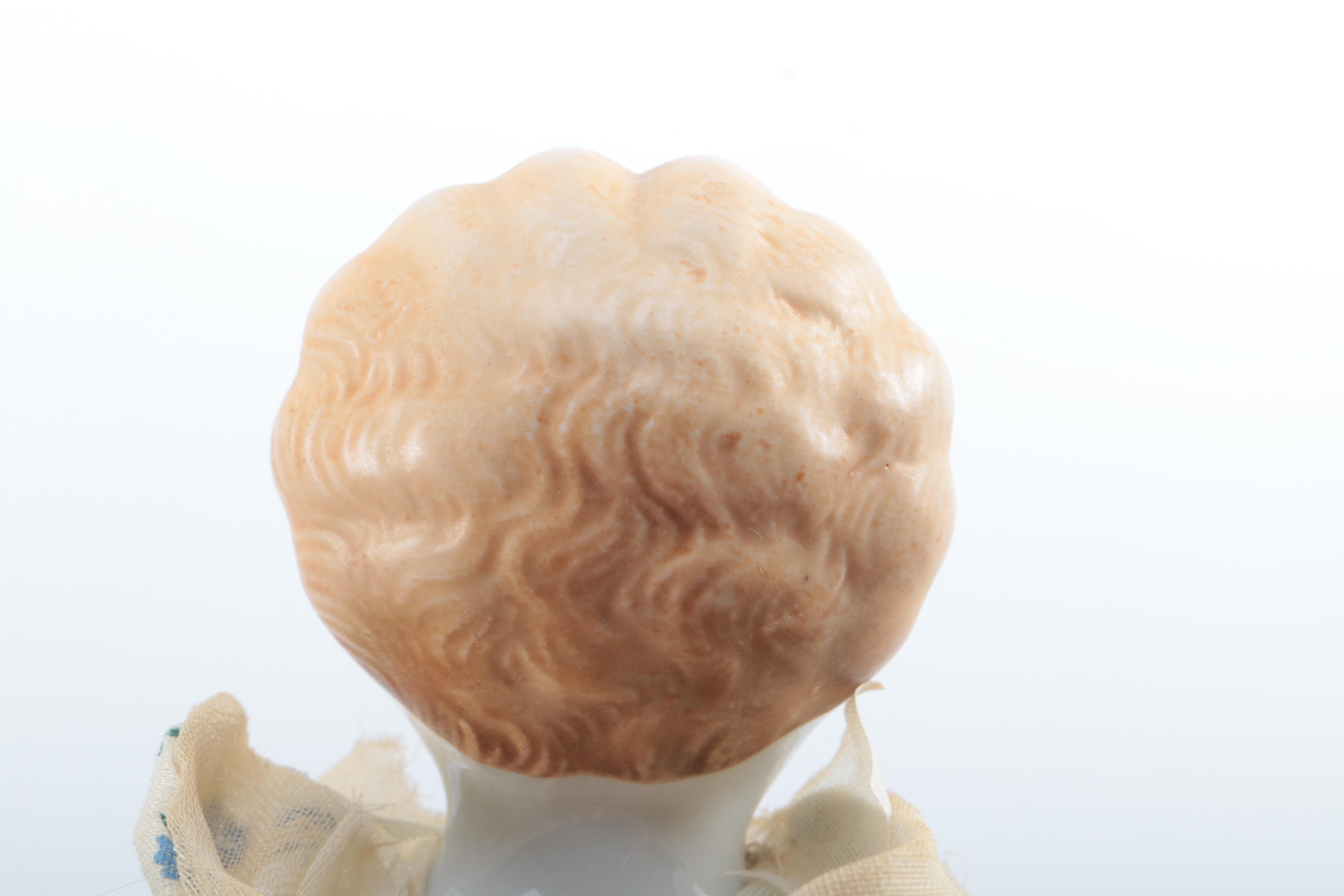 Antique German Style China Head Doll With Blonde Hair