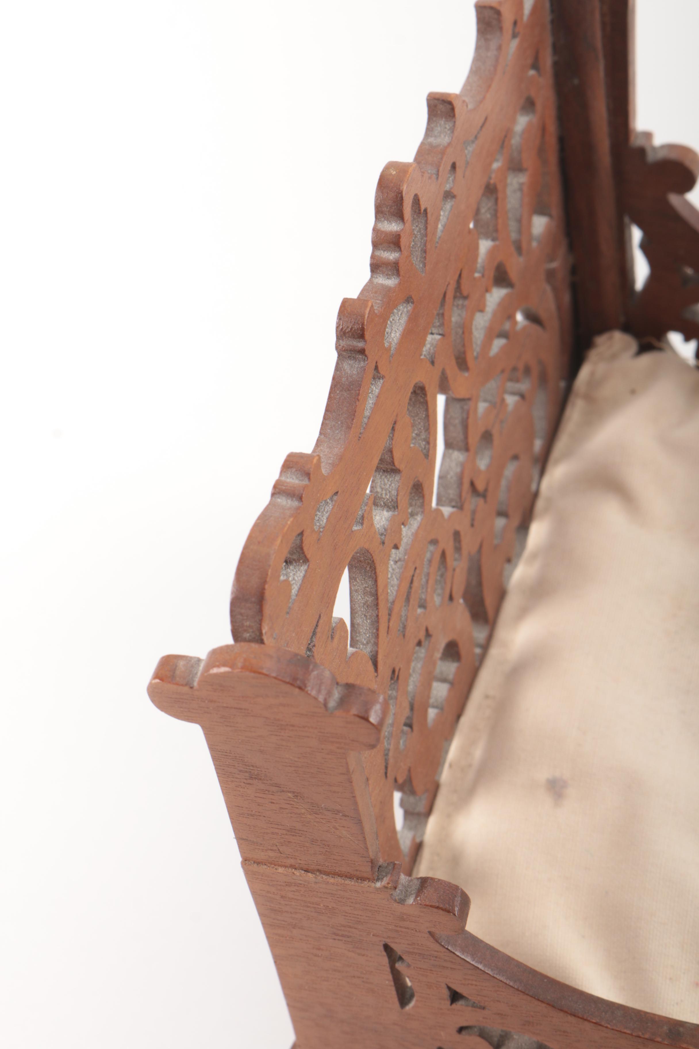 Toy Wooden Crib with Mattress and Pillow