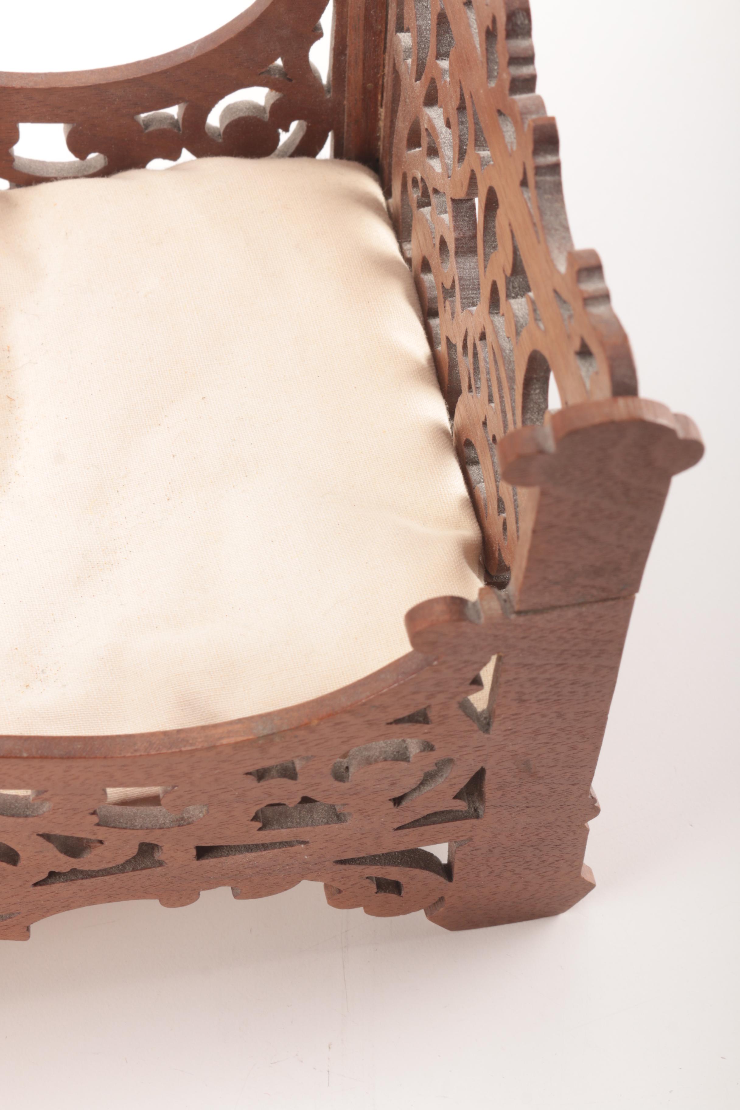 Toy Wooden Crib with Mattress and Pillow