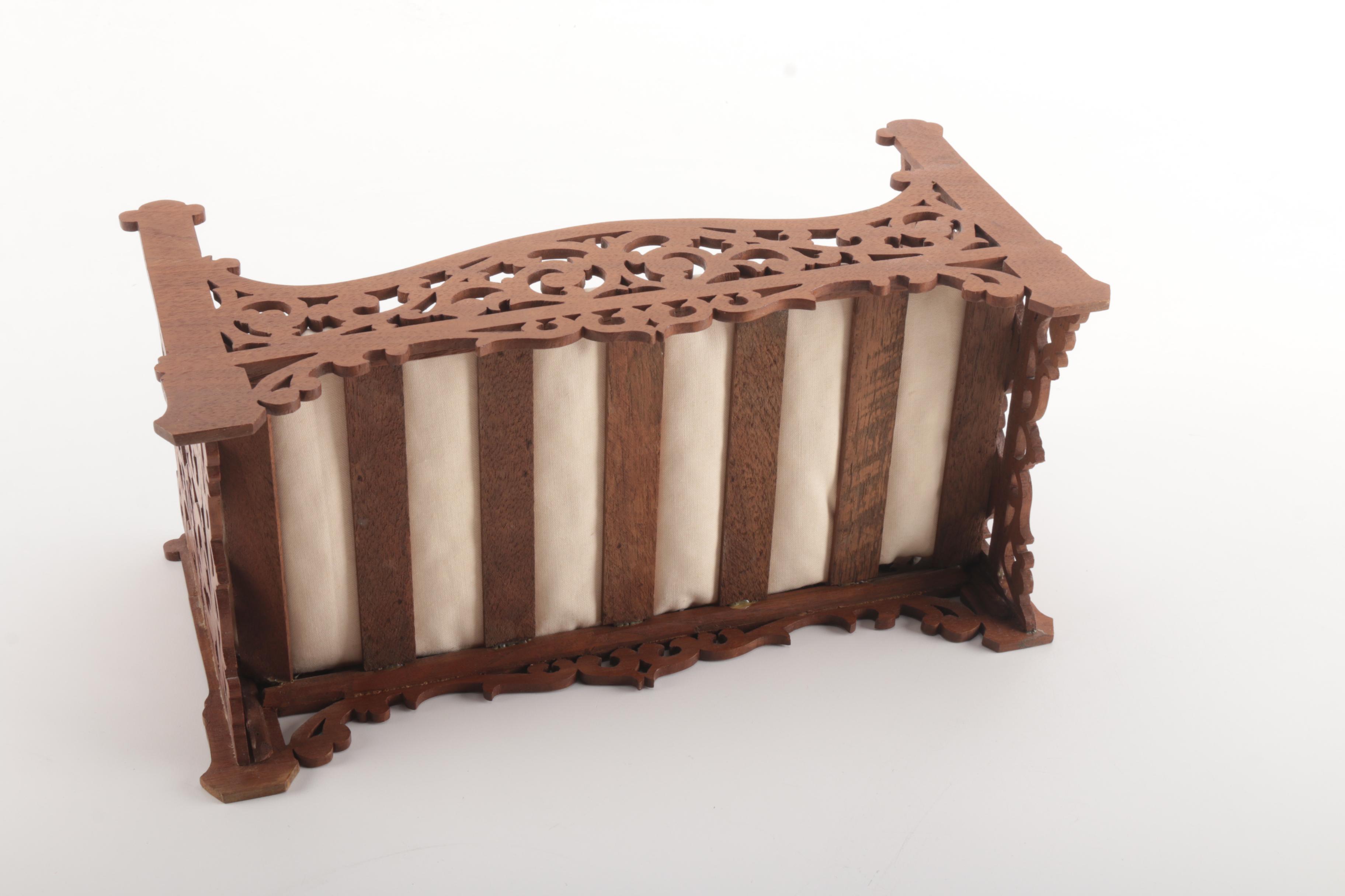 Toy Wooden Crib with Mattress and Pillow