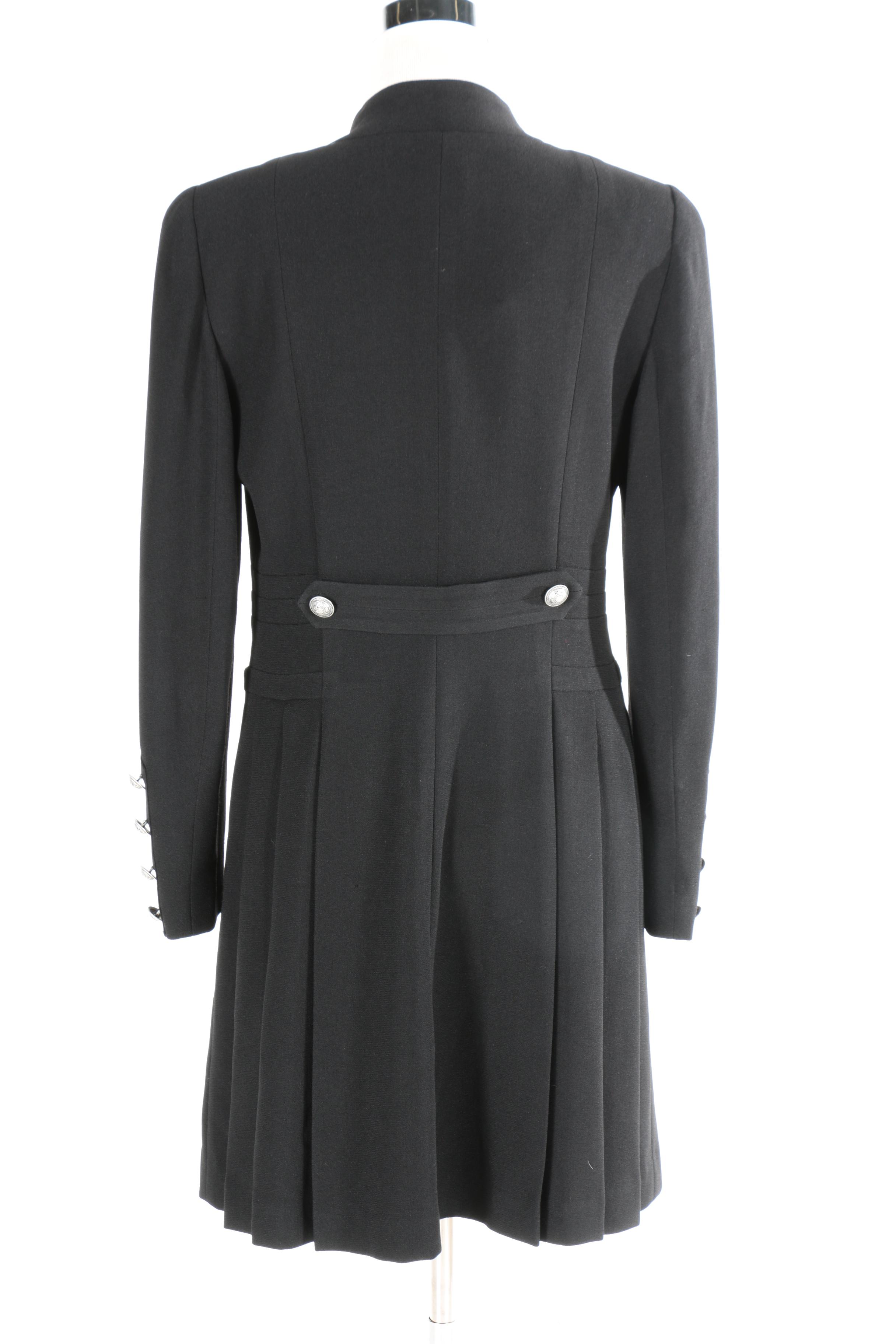 Black Coats by Zelda With Faux Leather and Button Accents