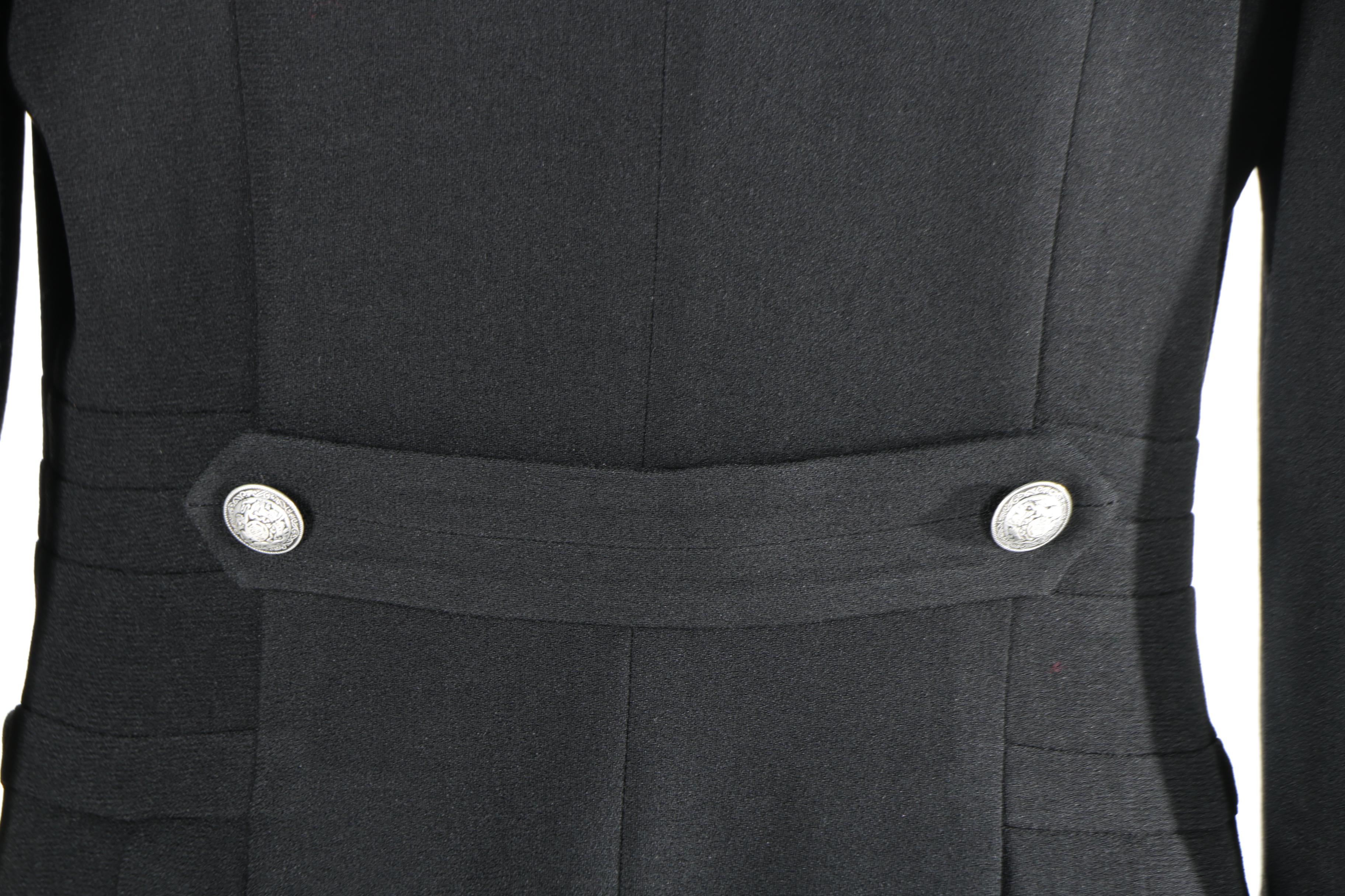 Black Coats by Zelda With Faux Leather and Button Accents