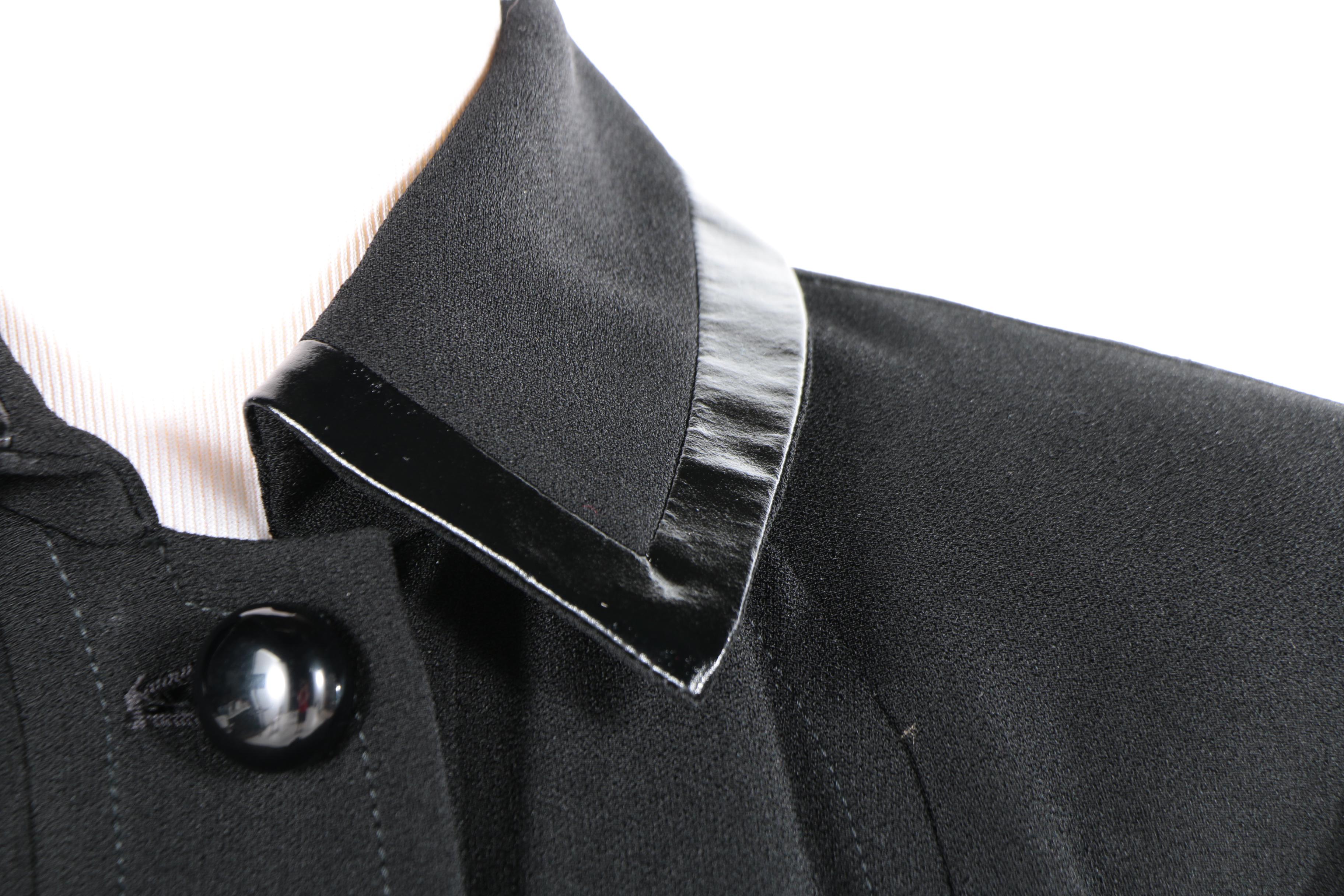 Black Coats by Zelda With Faux Leather and Button Accents