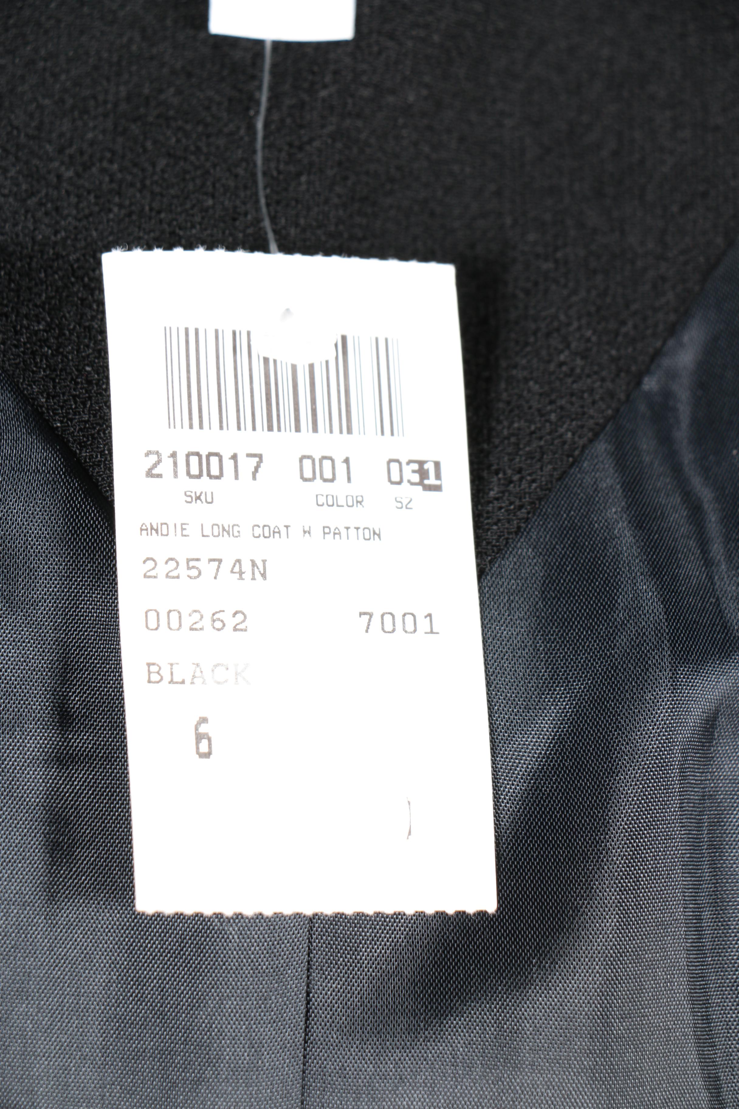 Black Coats by Zelda With Faux Leather and Button Accents