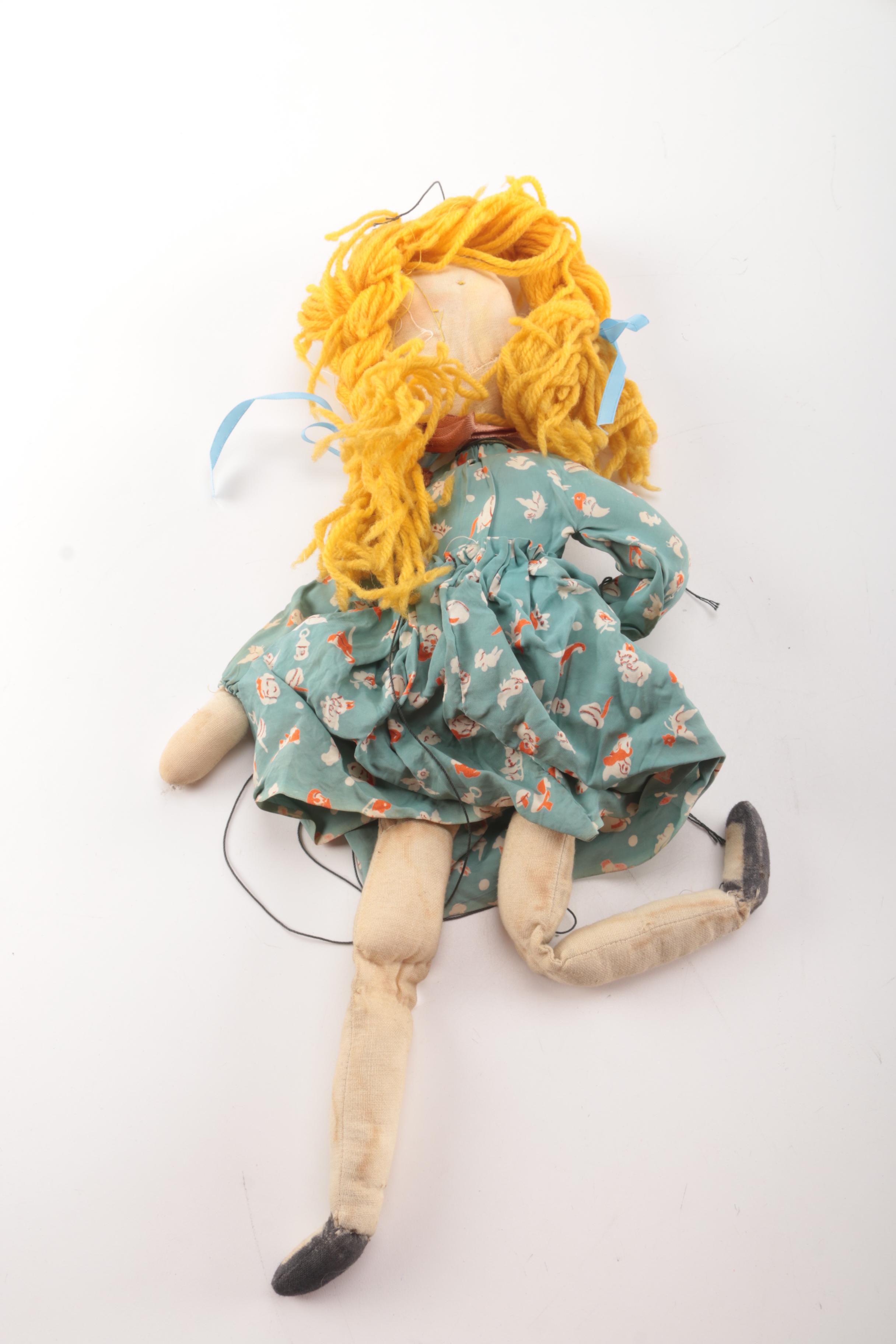Three Handcrafted Cloth Marionettes