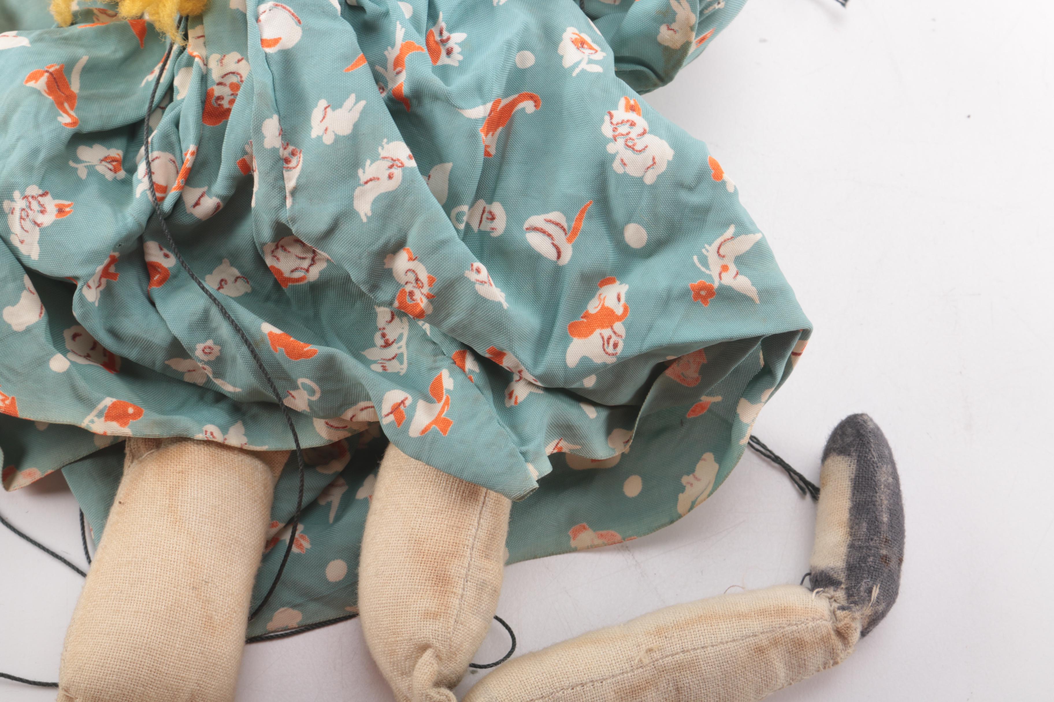 Three Handcrafted Cloth Marionettes