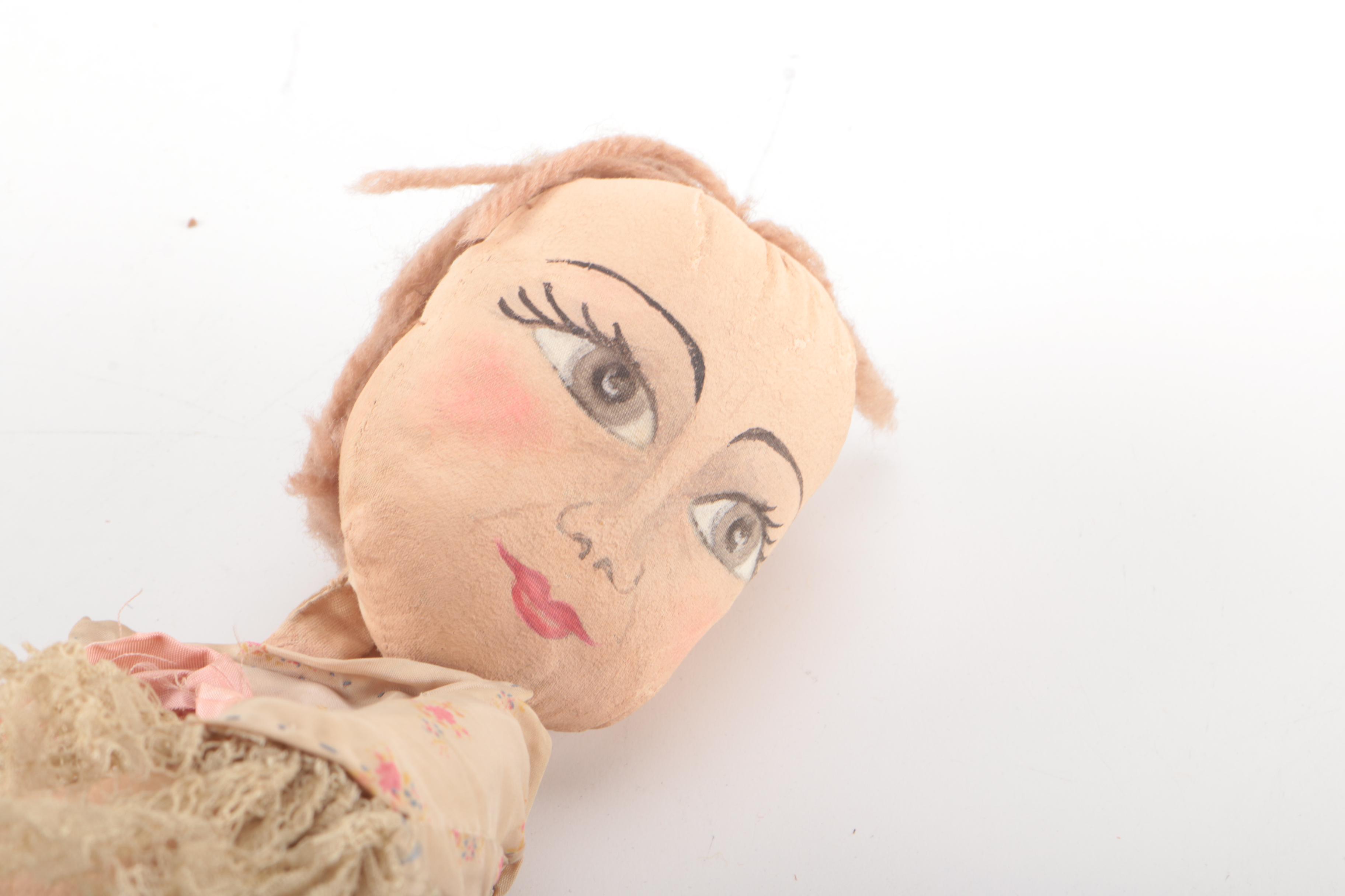 Three Handcrafted Cloth Marionettes