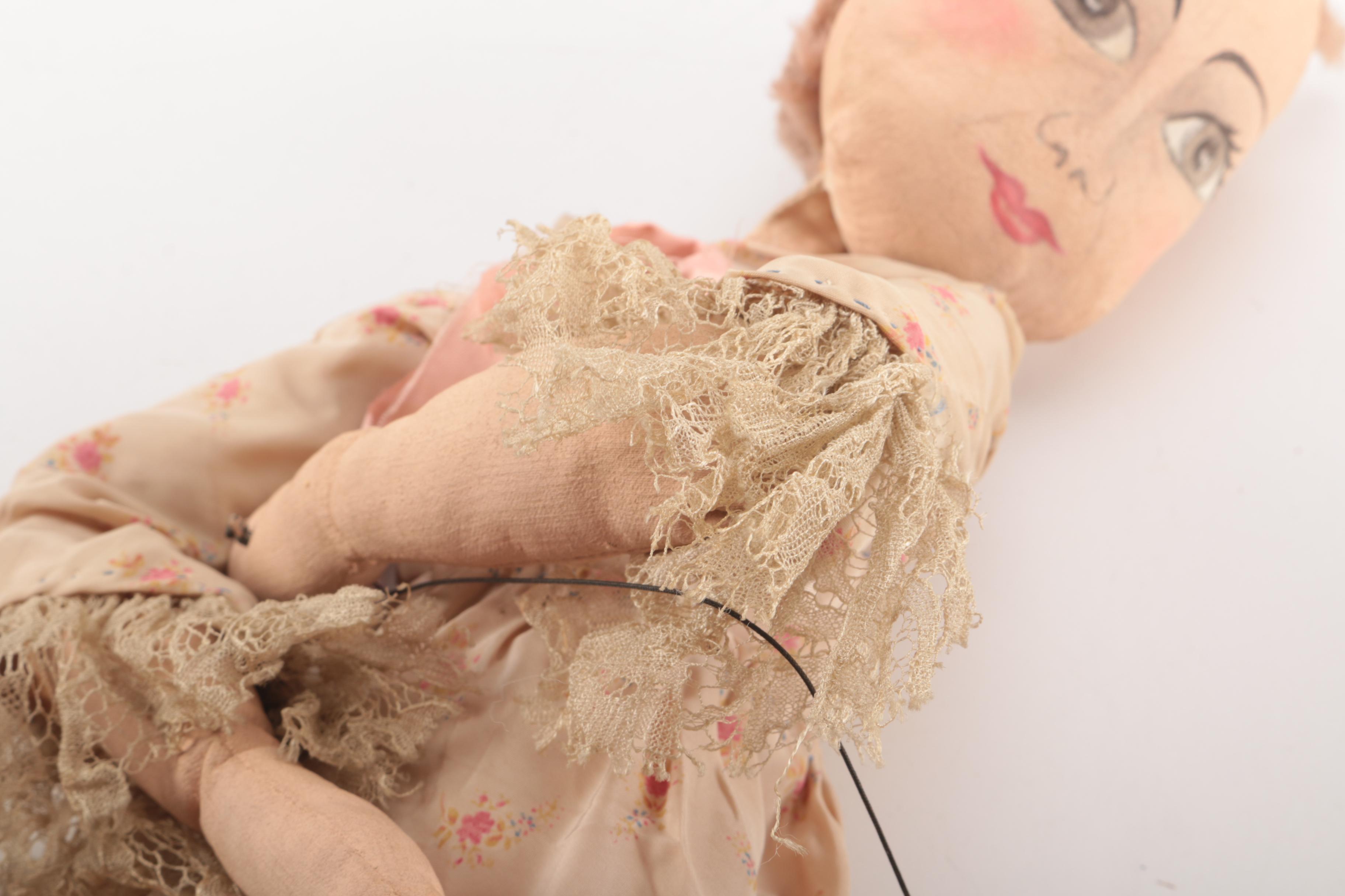 Three Handcrafted Cloth Marionettes