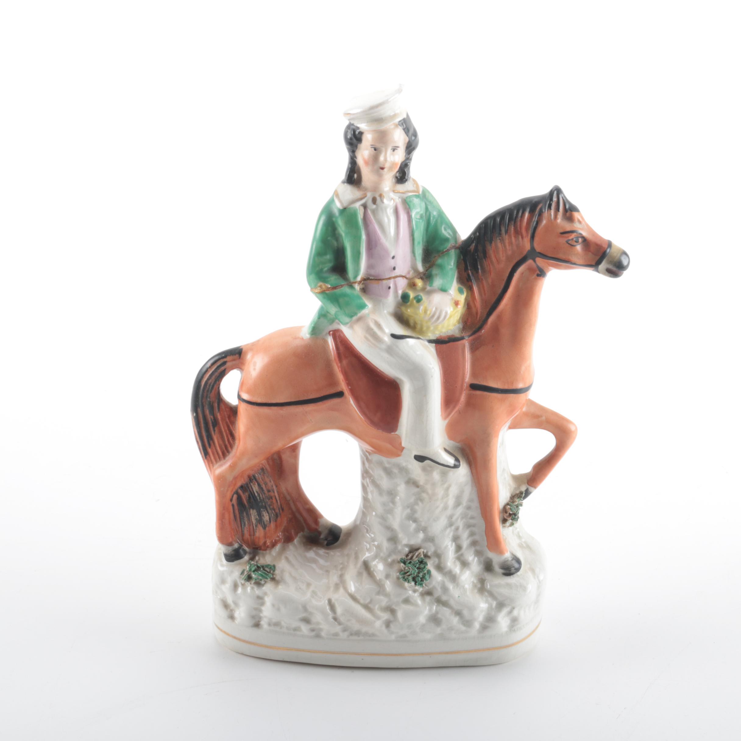 Staffordshire Horse Riding Figurine