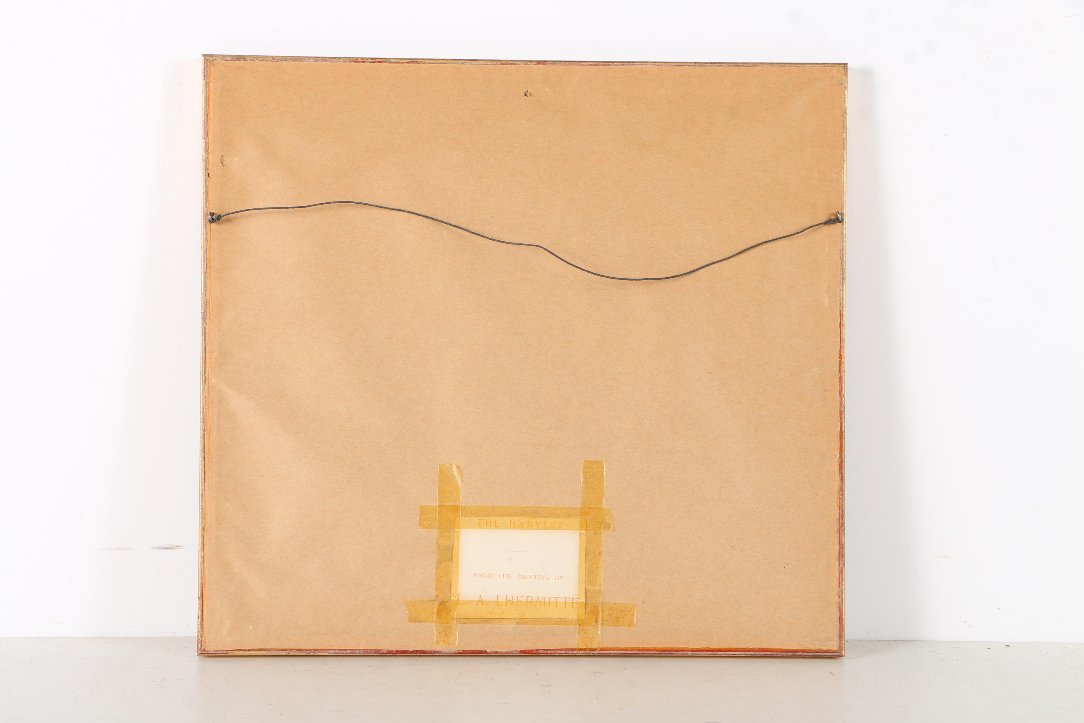 Hand Colored Engraving After L. A. Lhermitte "The Harvest"