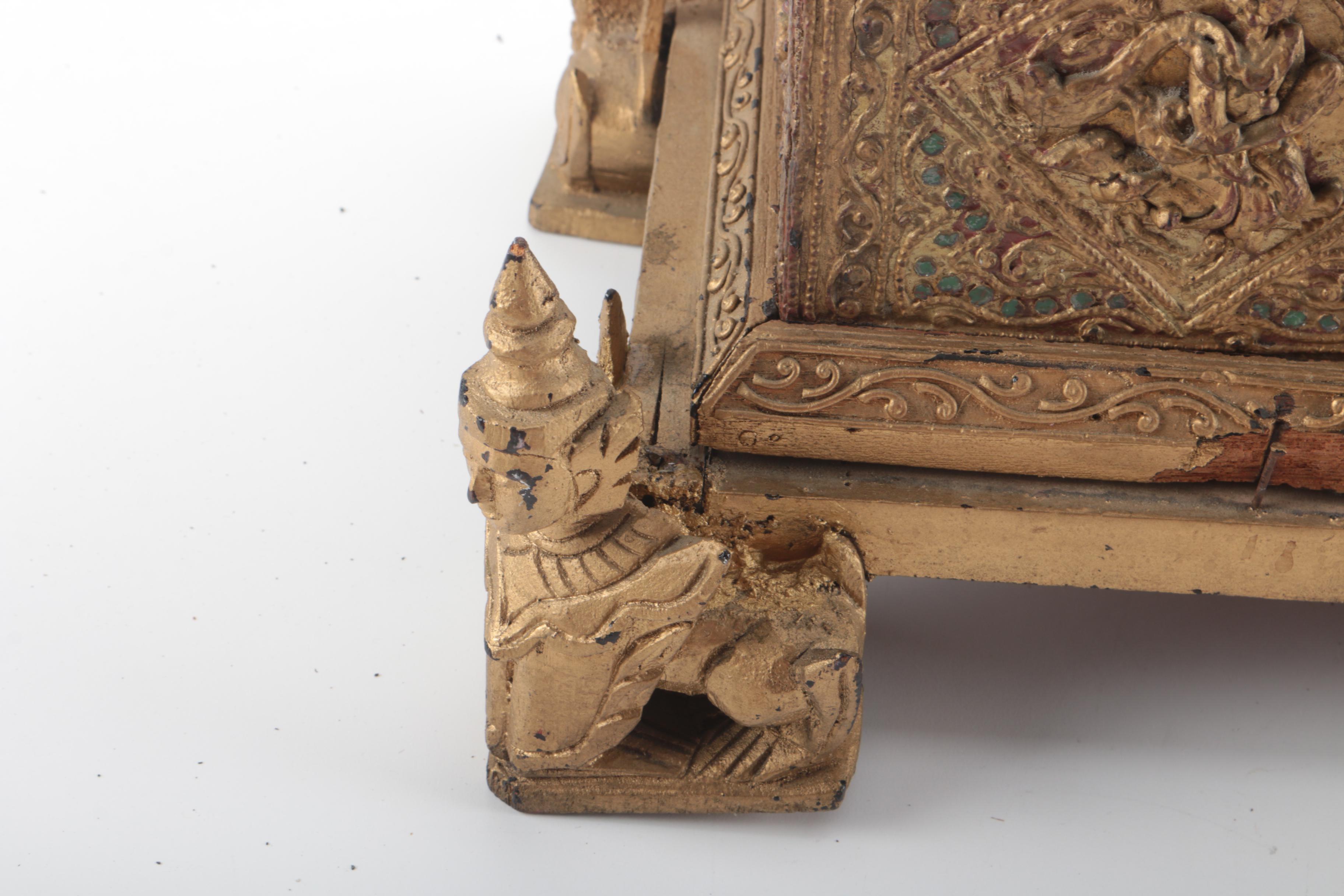 Southeast Asian Buddhist Prayer Scroll Chest