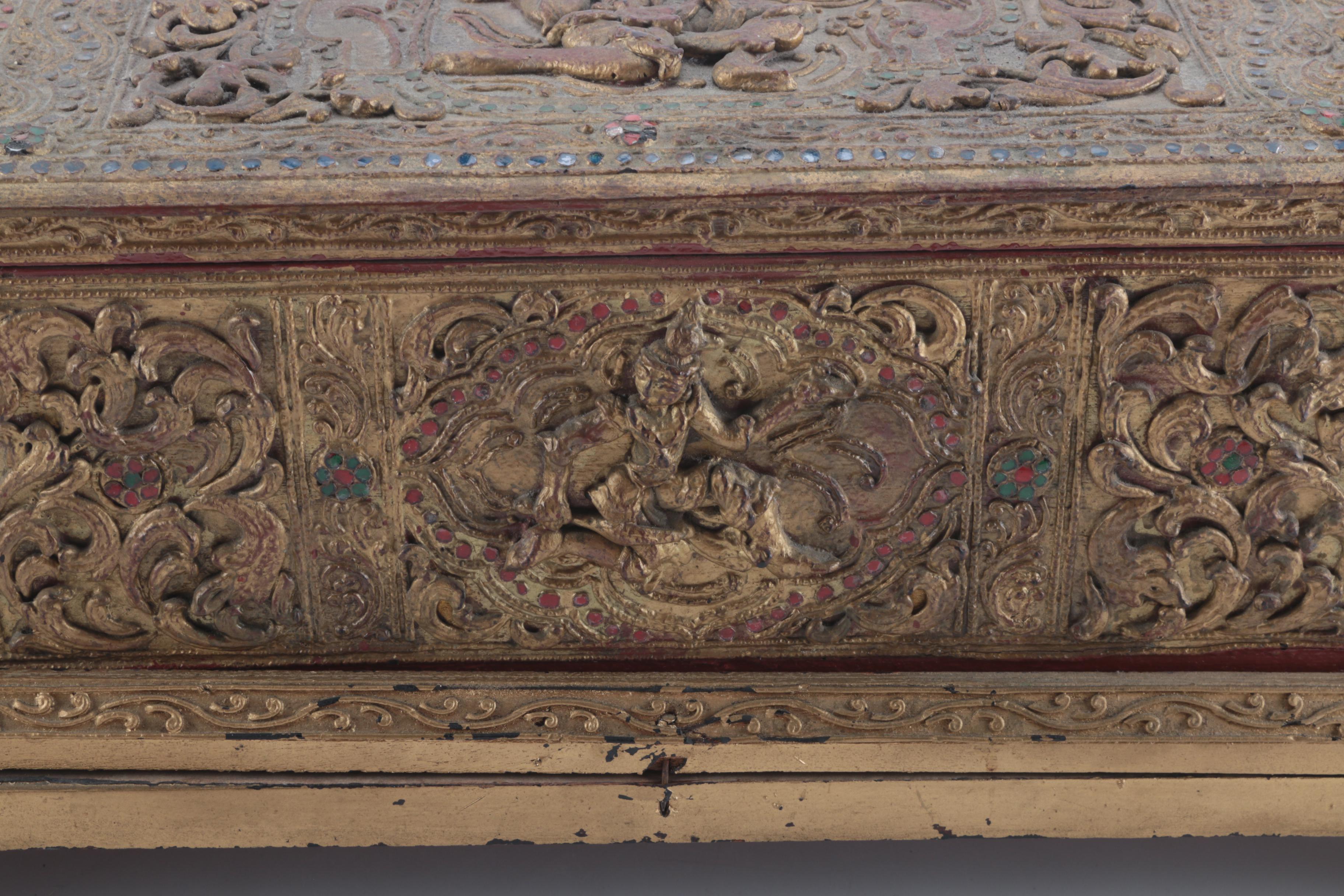 Southeast Asian Buddhist Prayer Scroll Chest