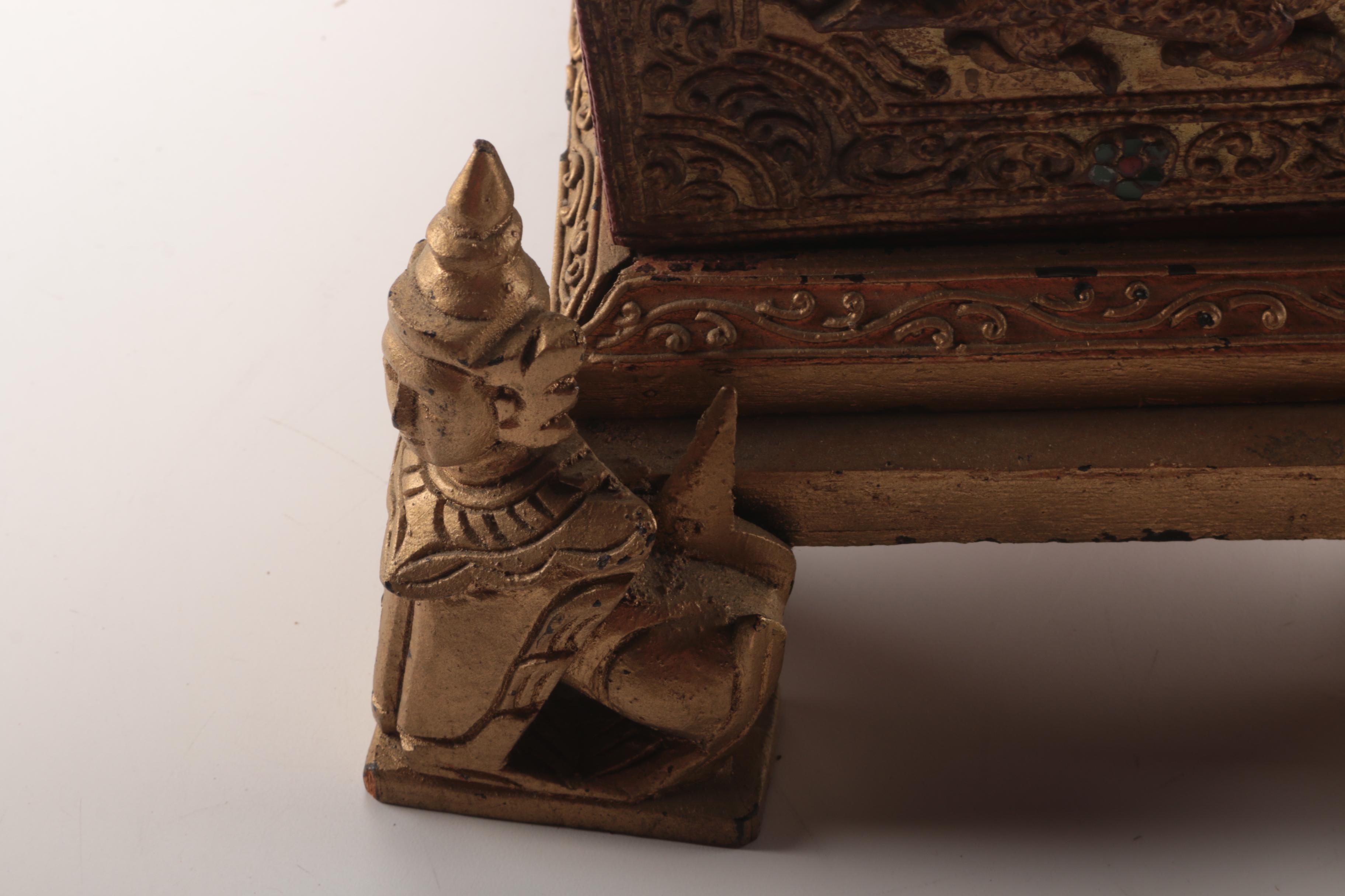 Southeast Asian Buddhist Prayer Scroll Chest