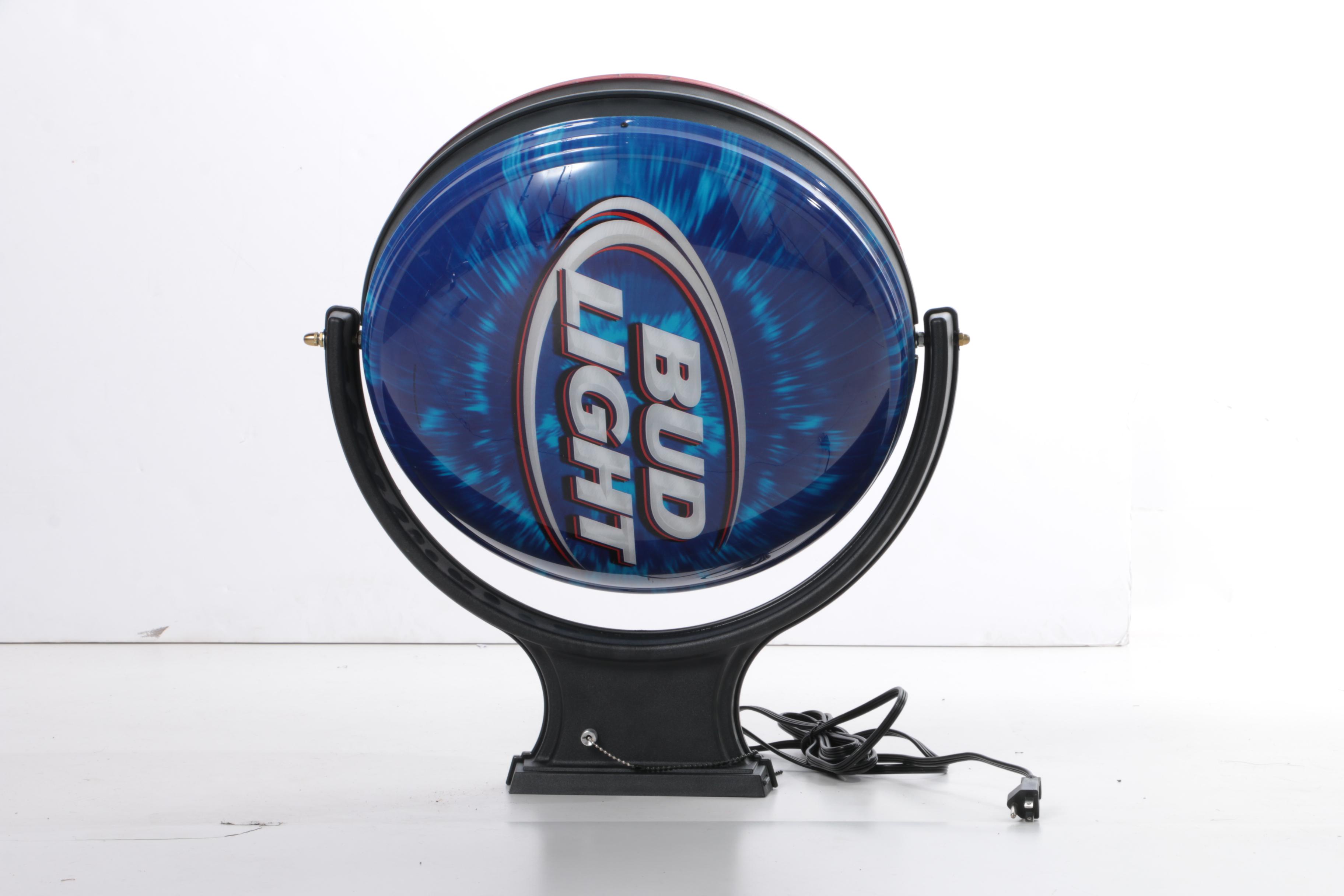 Spinning Budweiser and Bud Wall Lamp