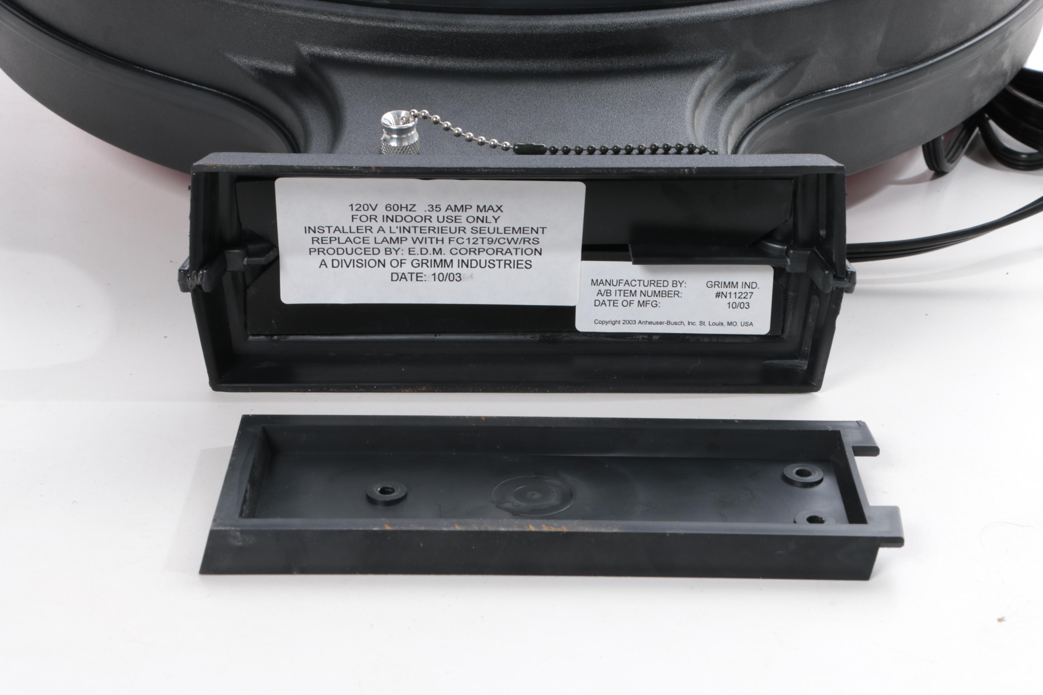 Spinning Budweiser and Bud Wall Lamp