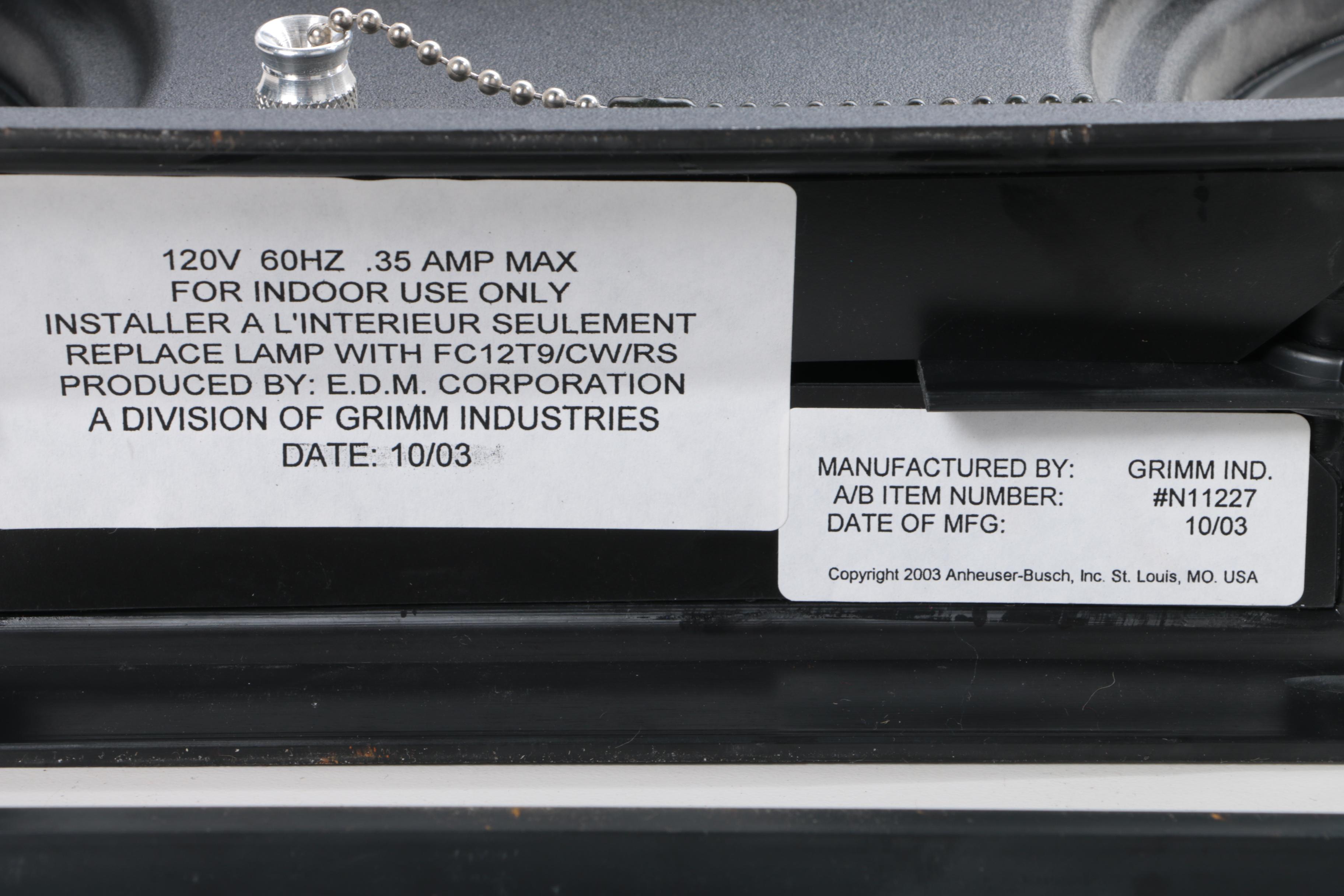 Spinning Budweiser and Bud Wall Lamp