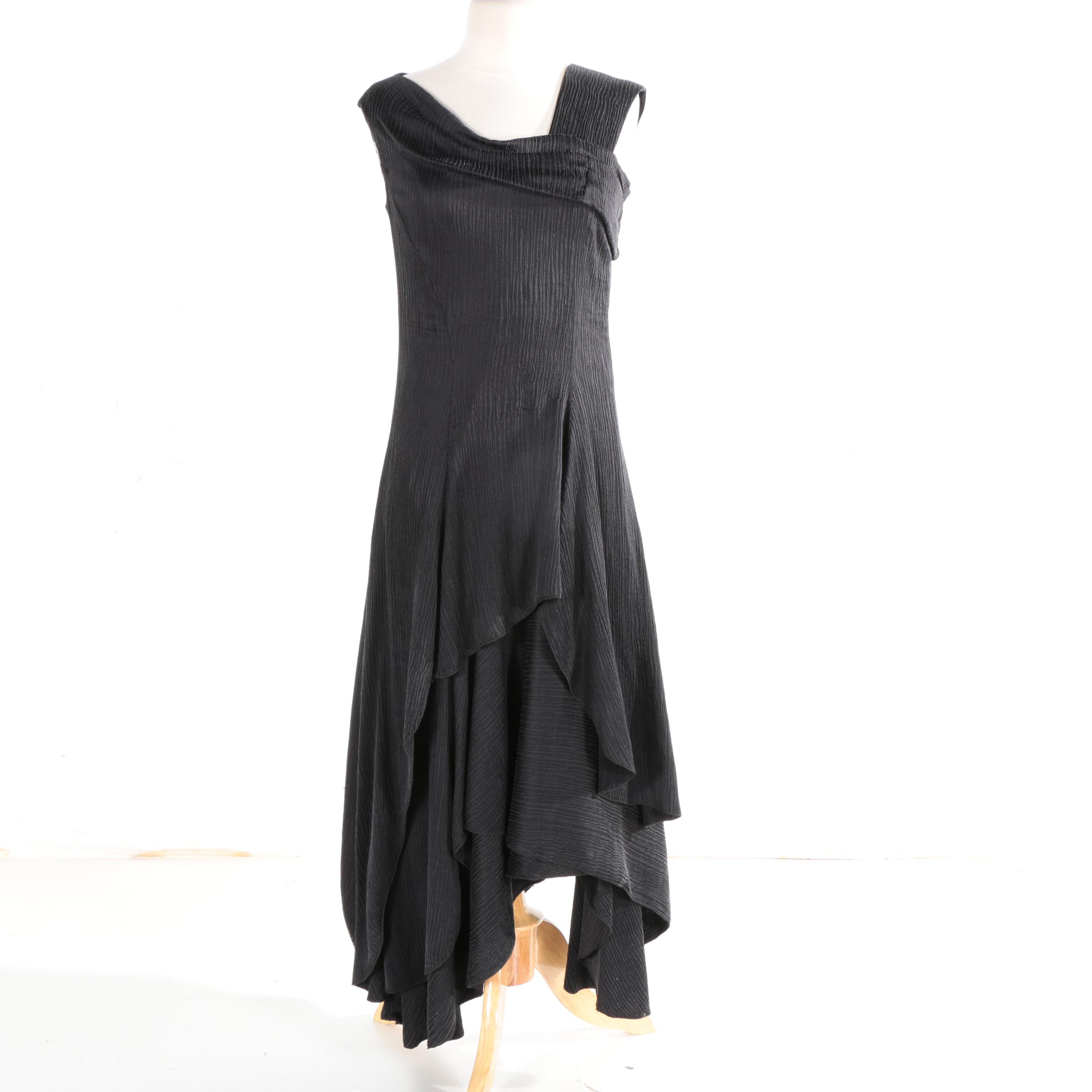 Anett Rostel Black Silk Cocktail Dress